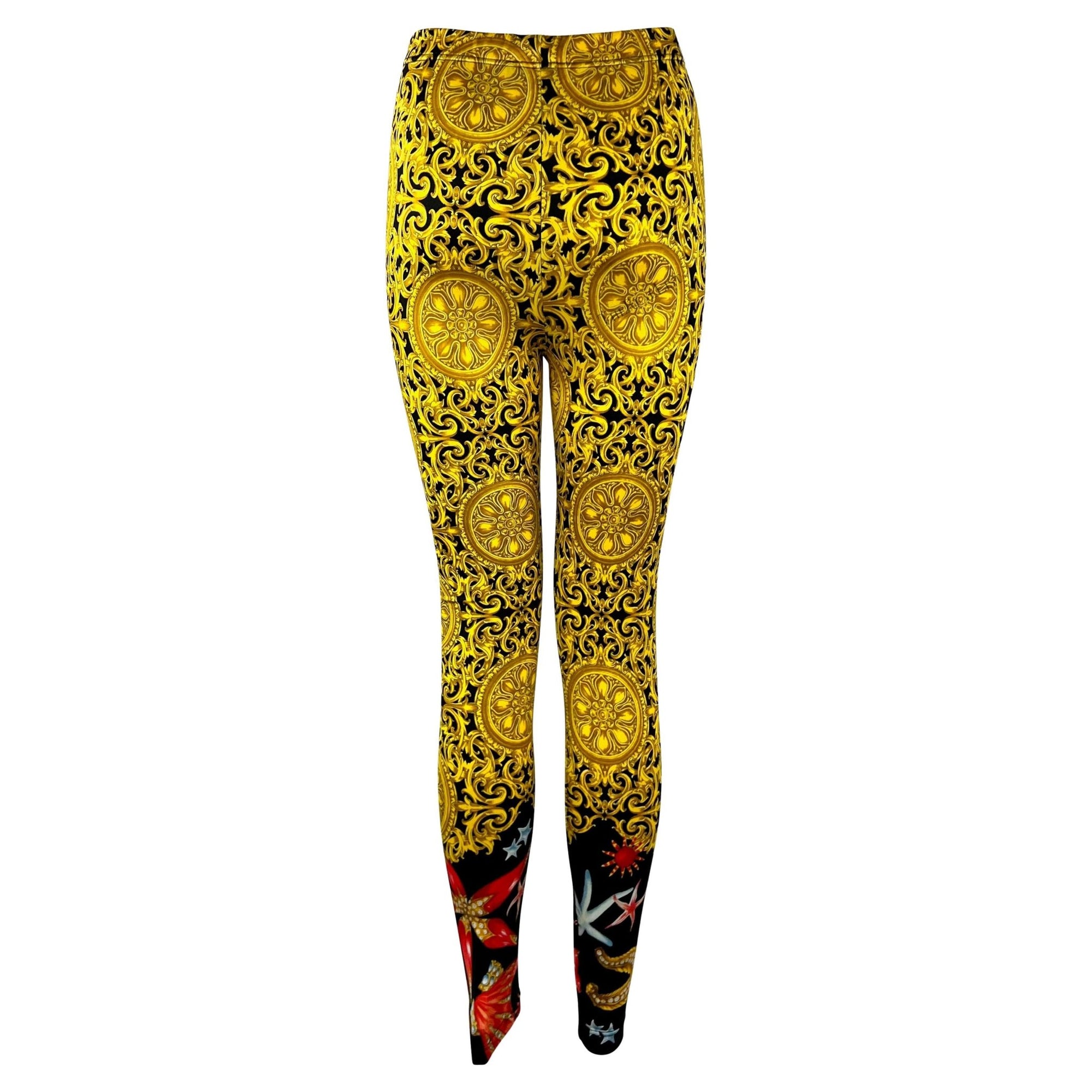 S/S 1992 Gianni Versace Baroque Ocean Motif Tights - RealList