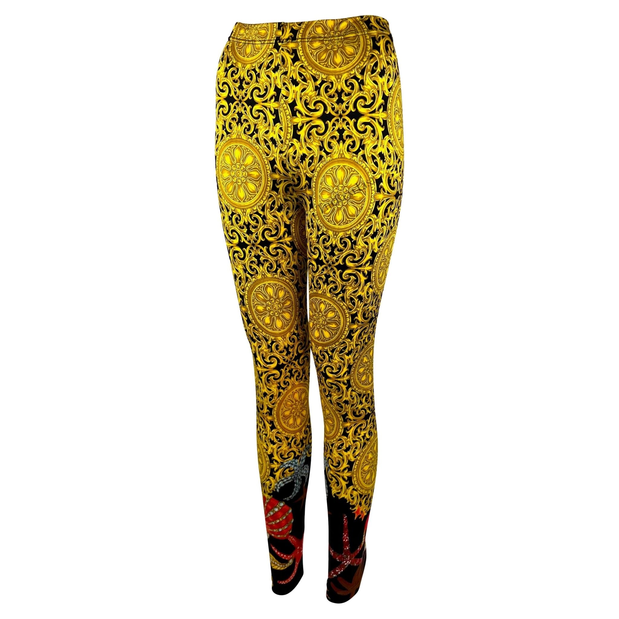 S/S 1992 Gianni Versace Baroque Ocean Motif Tights - RealList