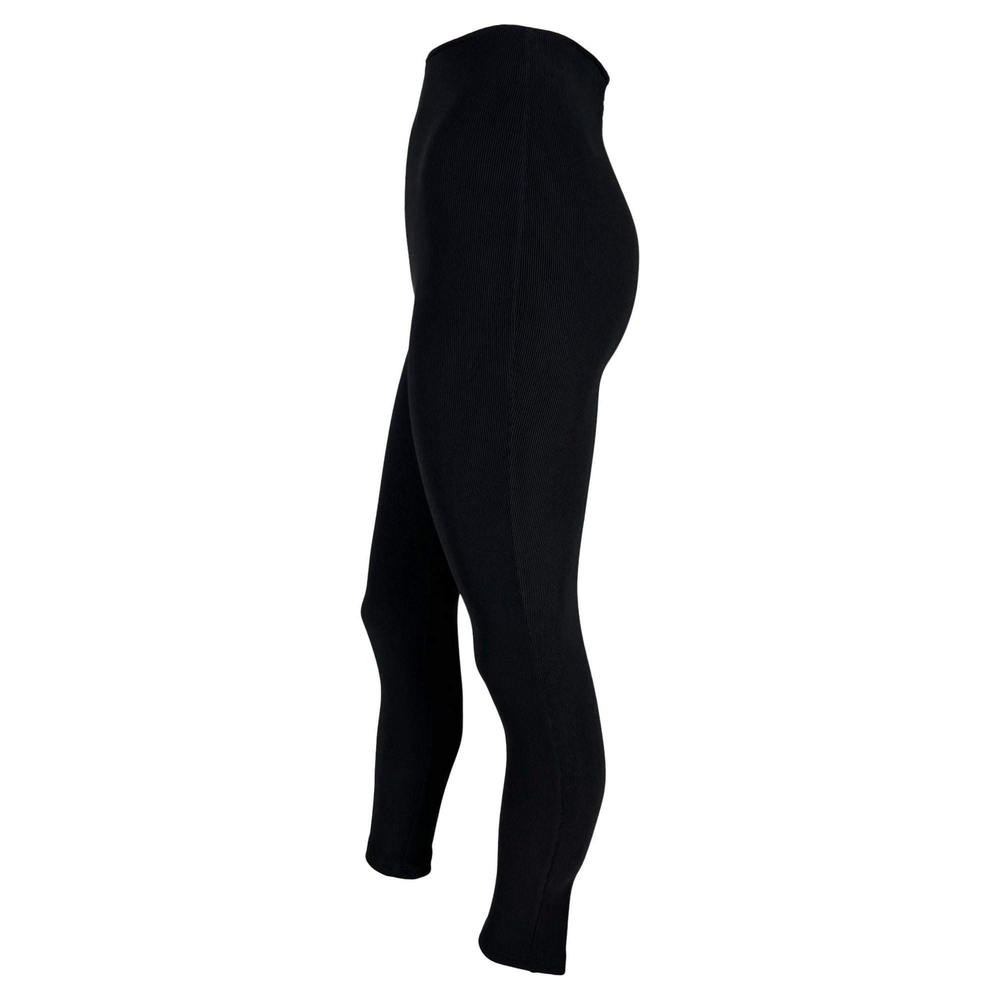 S/S 1992 Gianni Versace Couture High - Waisted Ribbed Stretch Legging Pants - RealList