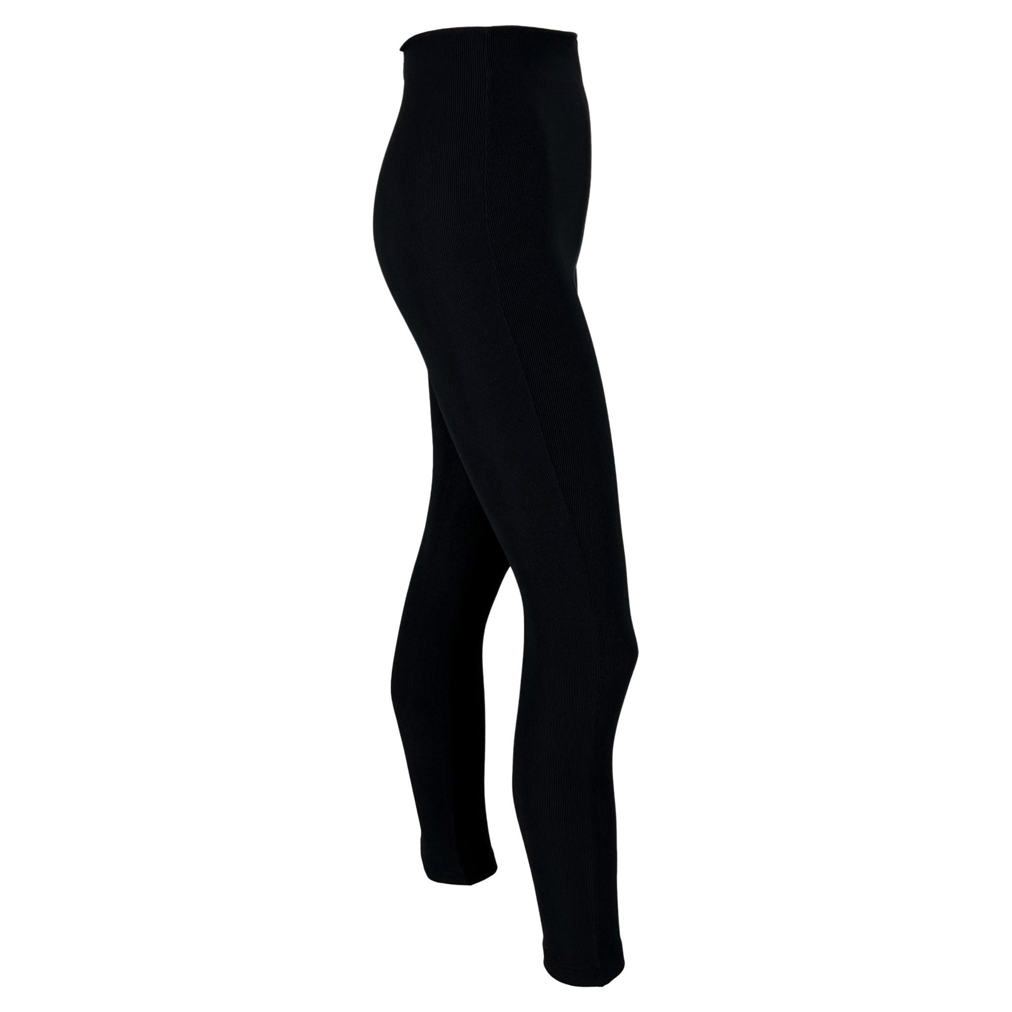 S/S 1992 Gianni Versace Couture High - Waisted Ribbed Stretch Legging Pants - RealList