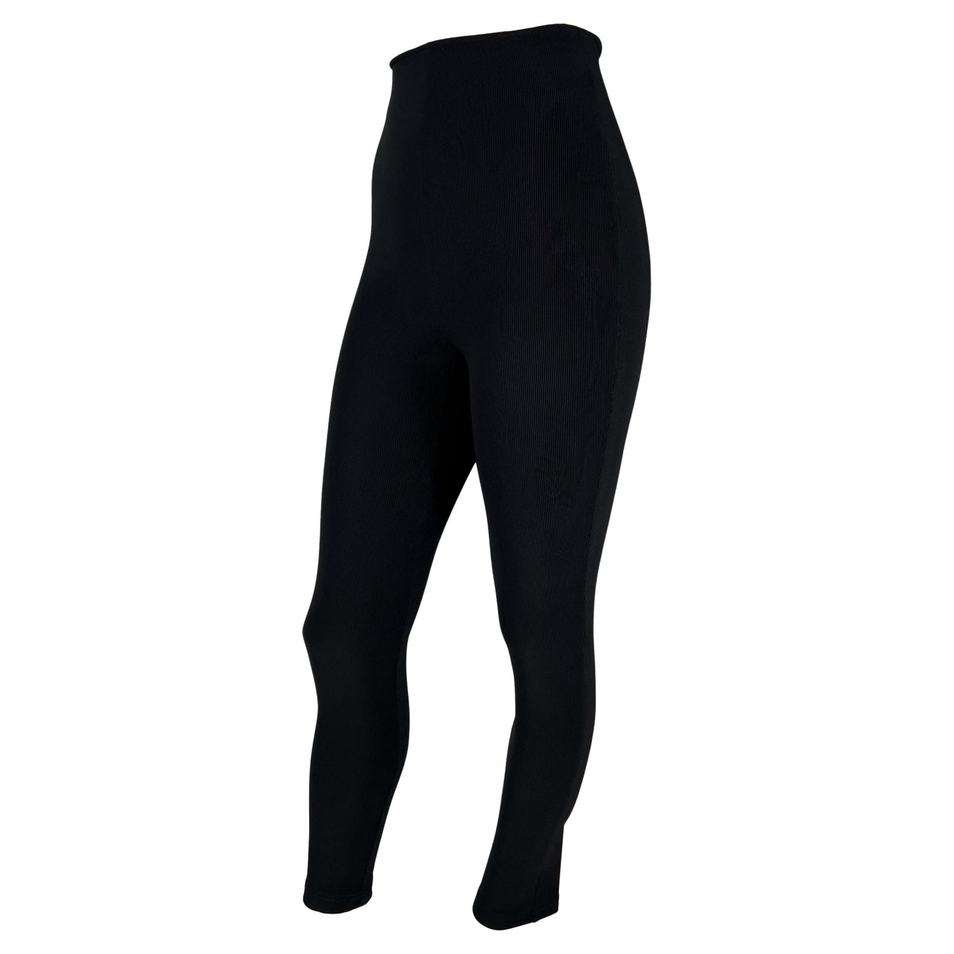 S/S 1992 Gianni Versace Couture High - Waisted Ribbed Stretch Legging Pants - RealList