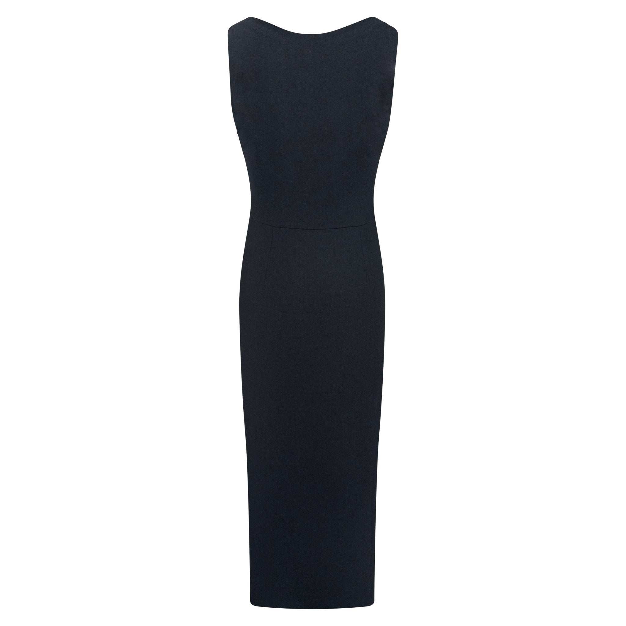 S/S 1993 Norma Kamali Black V - Neck Semi - Sheer Bodycon Sleeveless Maxi Dress - RealList