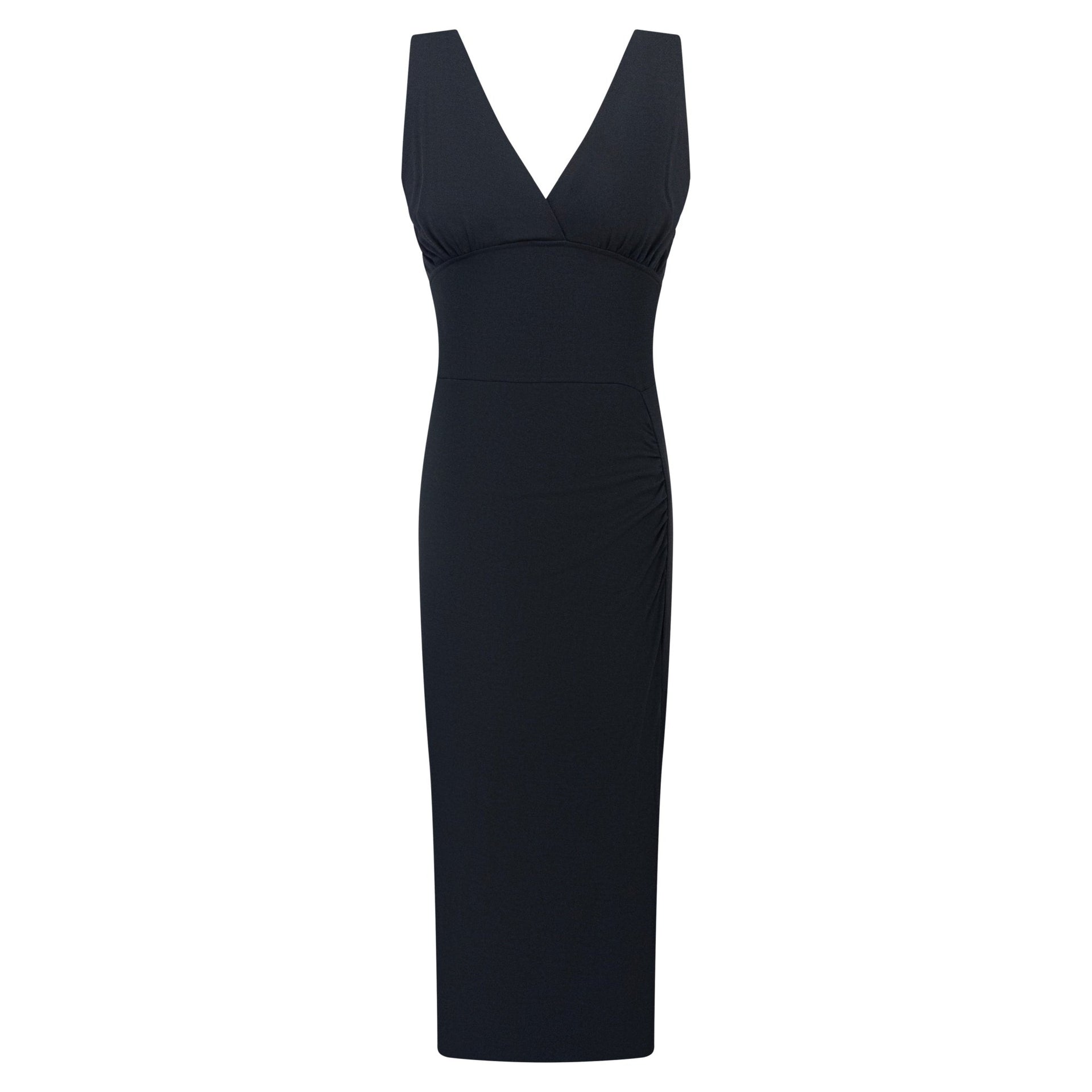 S/S 1993 Norma Kamali Black V - Neck Semi - Sheer Bodycon Sleeveless Maxi Dress - RealList