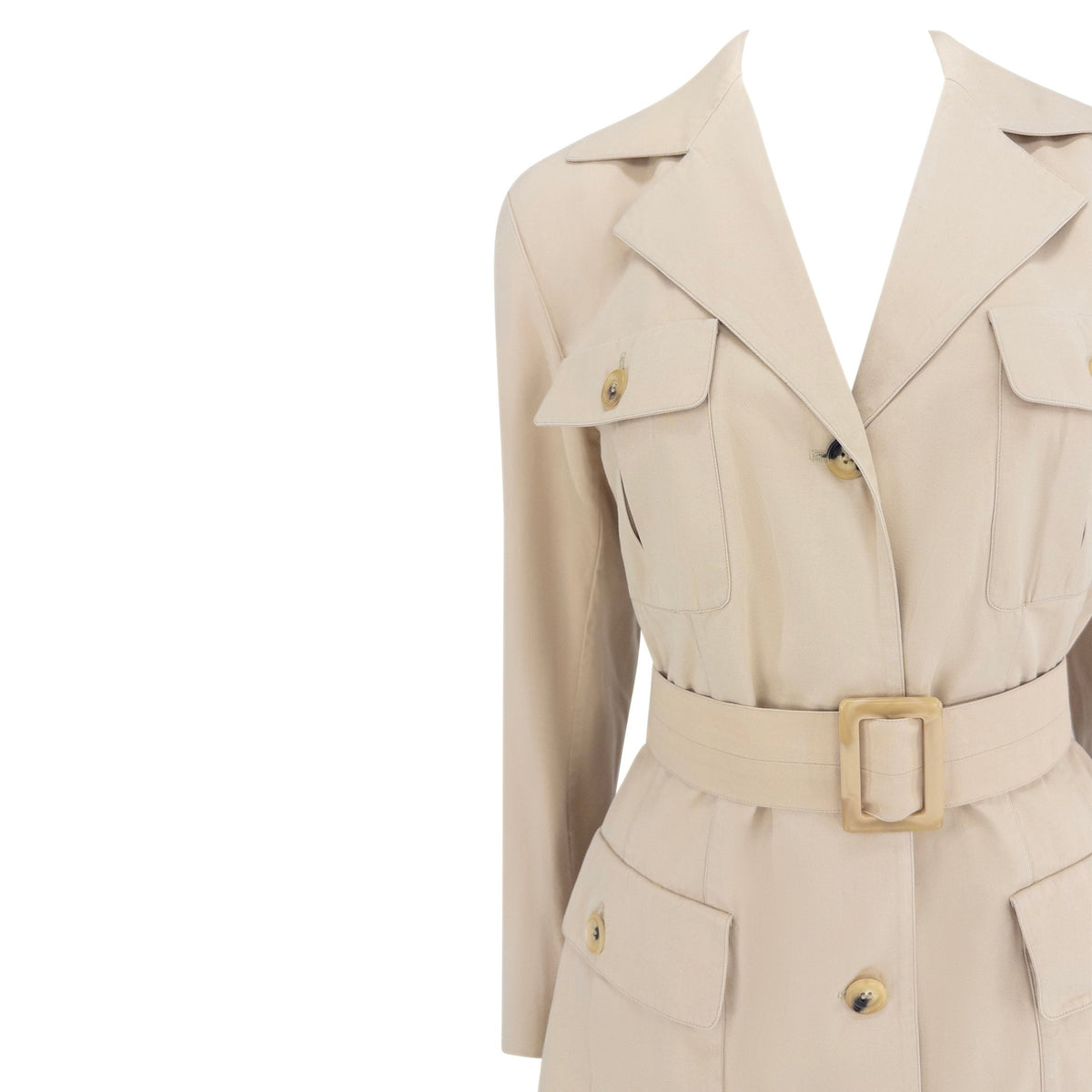 S/S 1993 Prada Runway Khaki Beige Cargo Belted Pantsuit - RealList
