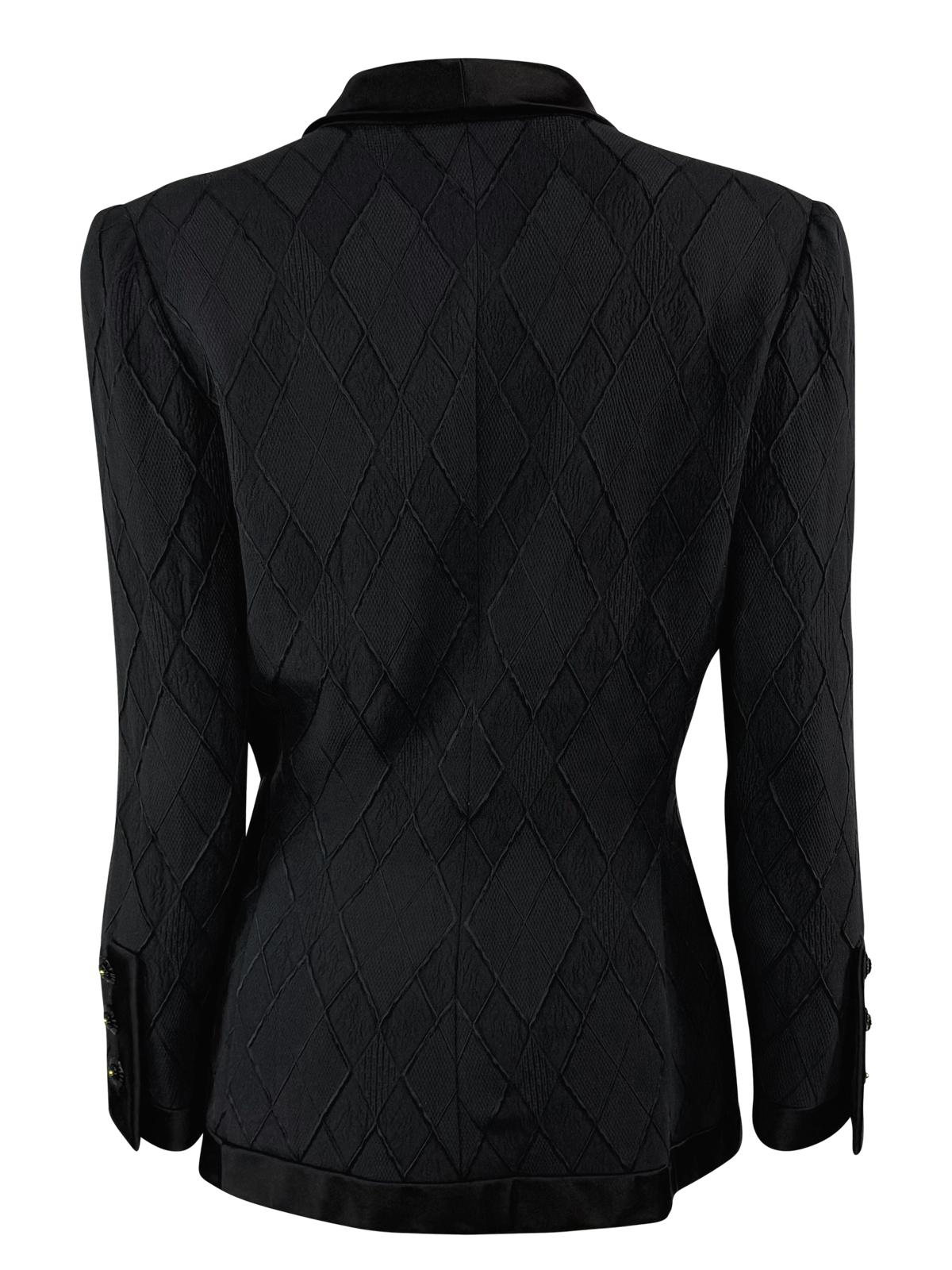 S/S 1993 Valentino Haute Couture Runway Diamond Textured Blazer Jacket - RealList