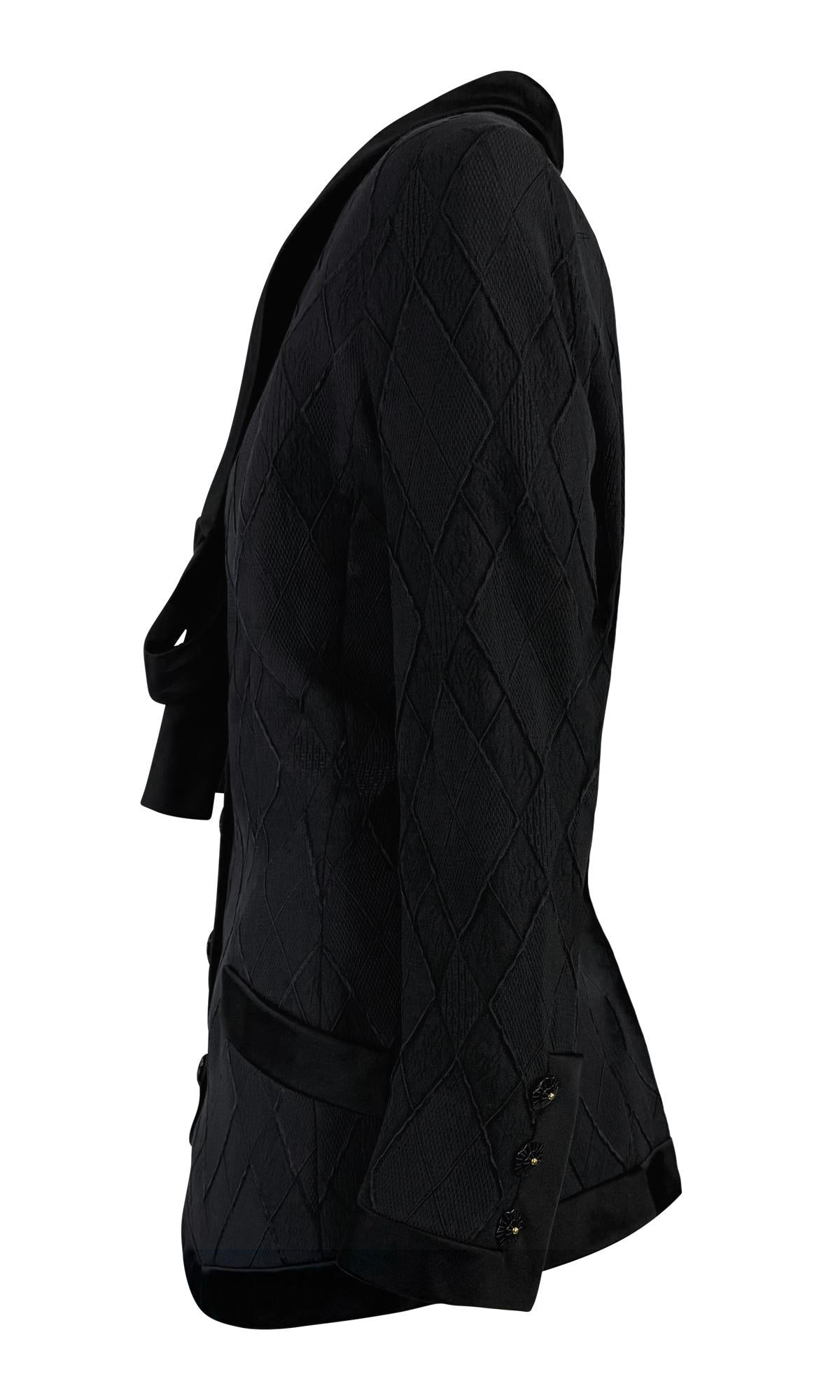 S/S 1993 Valentino Haute Couture Runway Diamond Textured Blazer Jacket - RealList