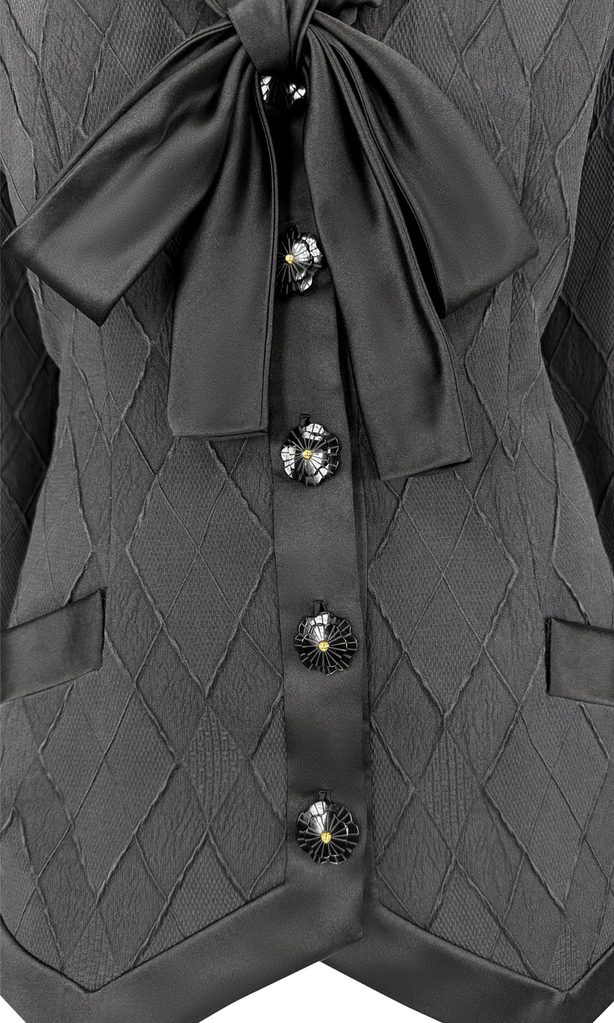 S/S 1993 Valentino Haute Couture Runway Diamond Textured Blazer Jacket - RealList