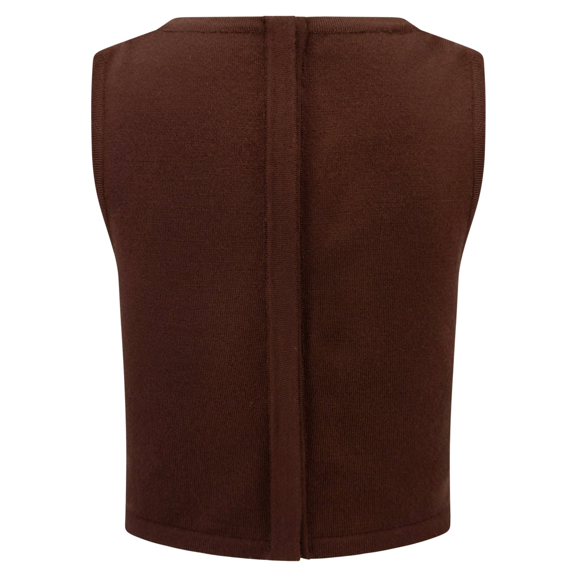 S/S 1994 Christian Dior by Gianfranco Ferré Runway Brown Waxed Cord Crop Top Vest - RealList