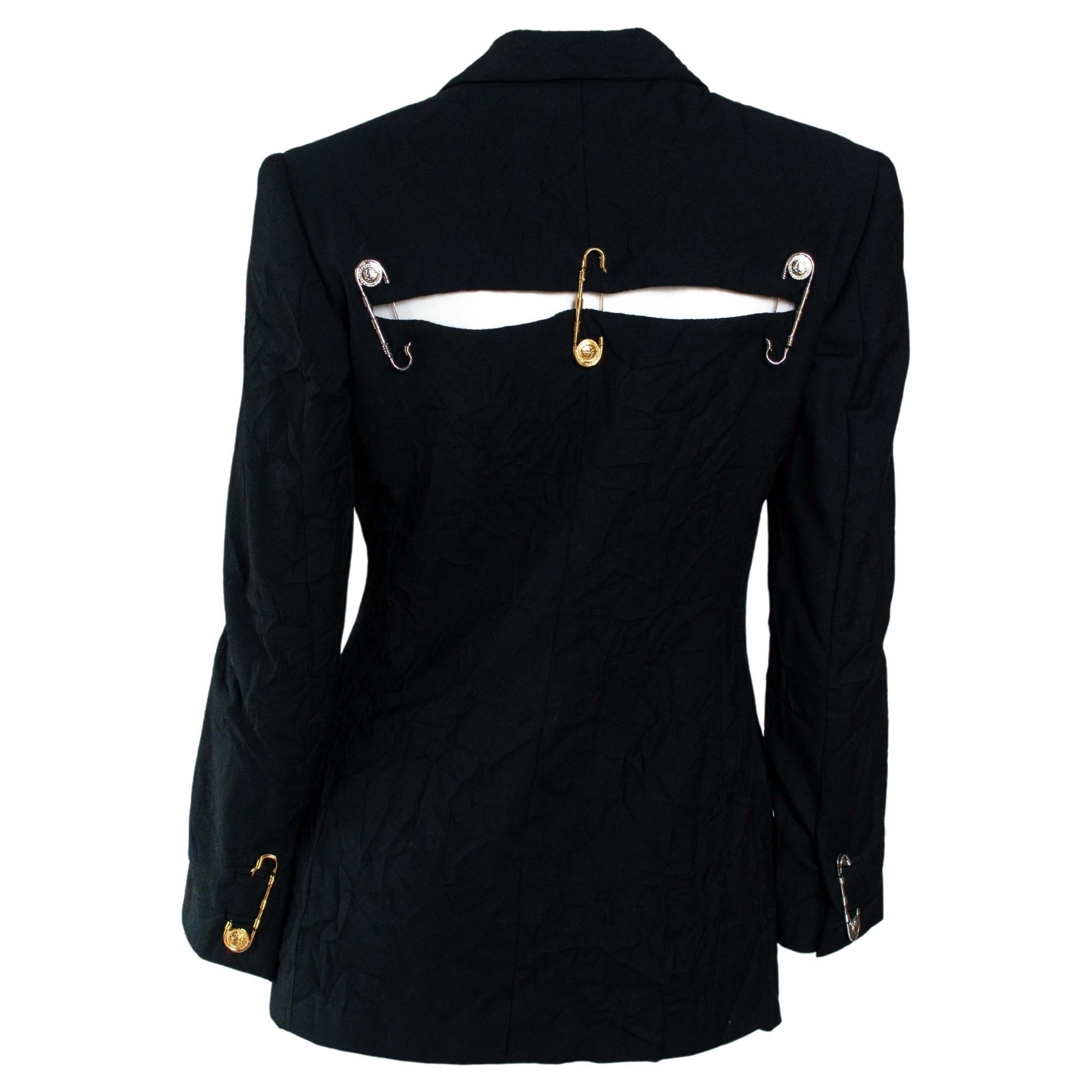 S/S 1994 Gianni Versace Couture Medusa Safety Pin Blazer Runway - RealList