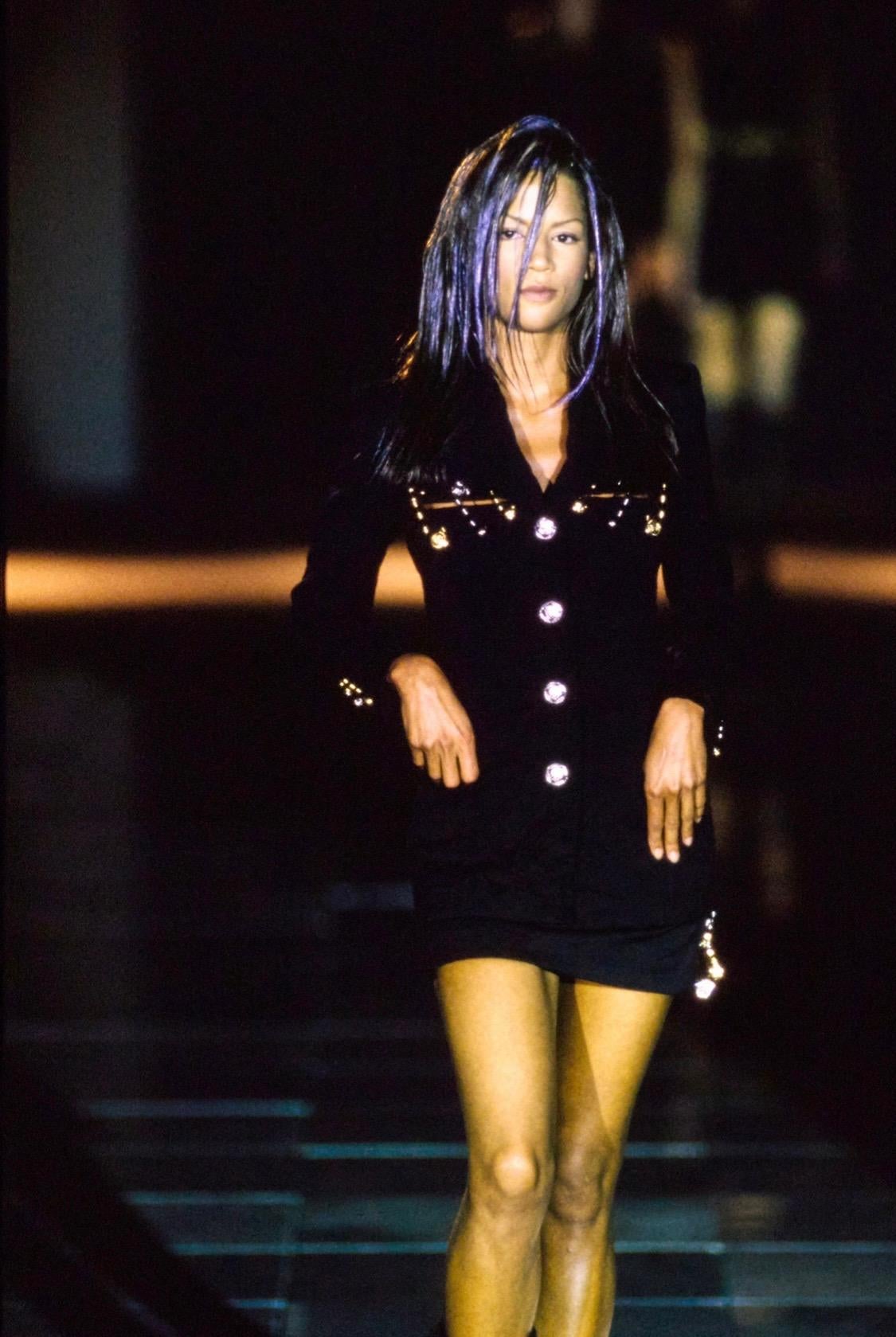 S/S 1994 Gianni Versace Couture Medusa Safety Pin Blazer Runway - RealList