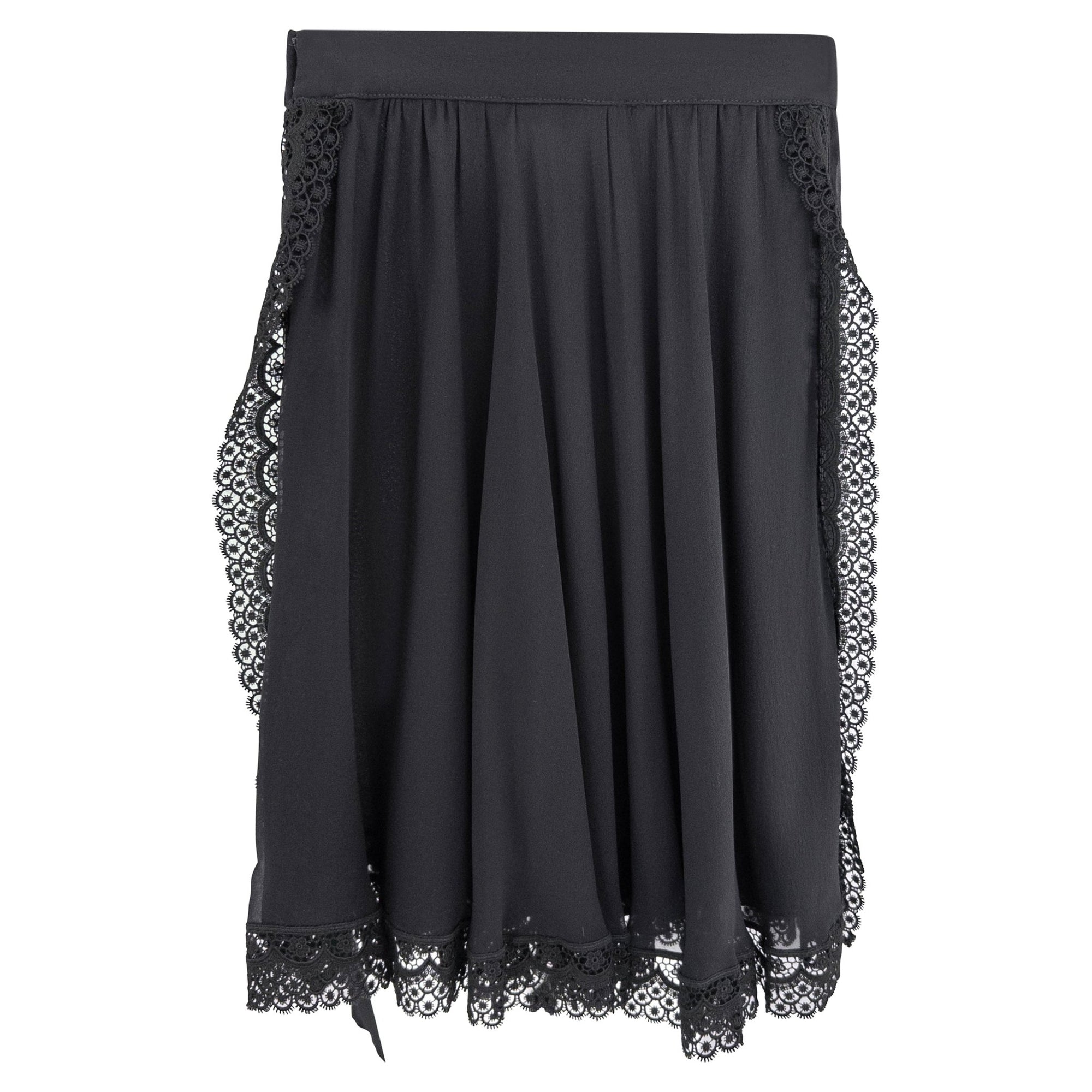 S/S 1994 Valentino Garavani Runway Black Silk Corset Skirt Set - RealList