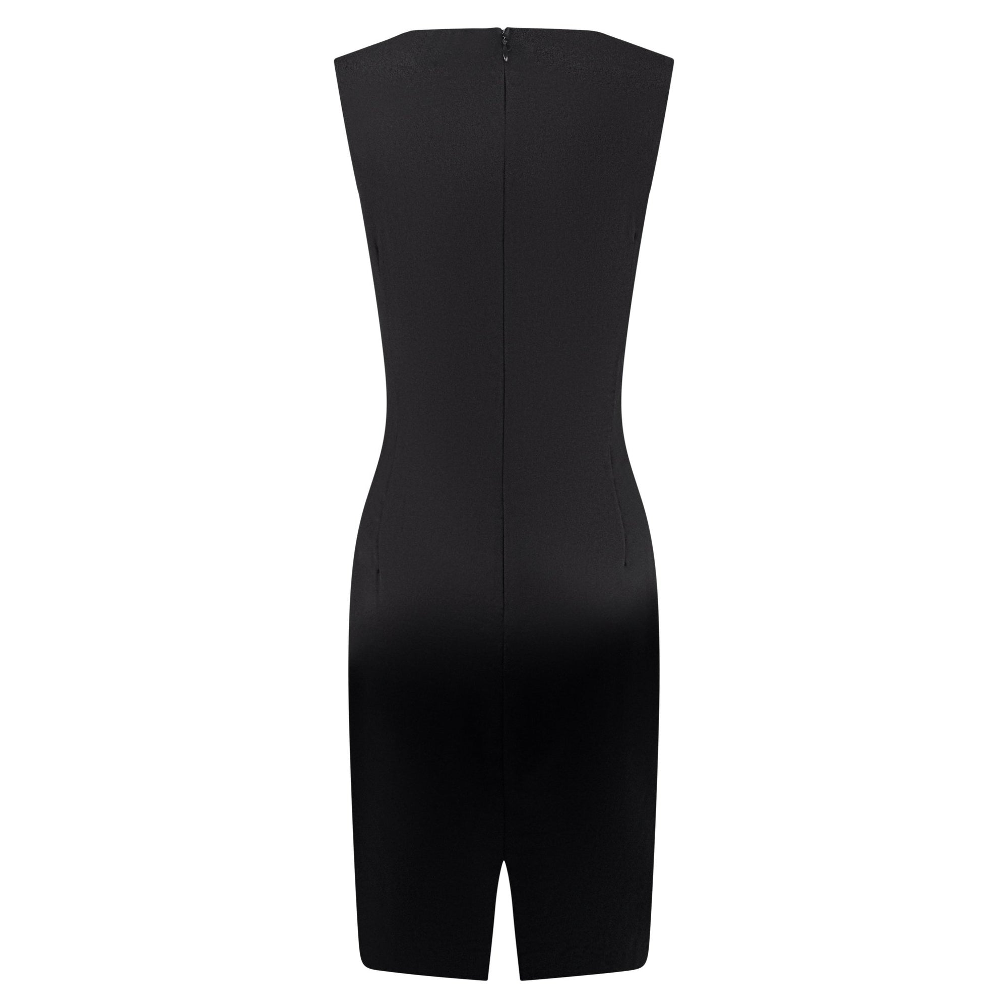 S/S 1995 Calvin Klein Kate Moss Runway Black Silk Satin Sleeveless Cocktail Dress - RealList