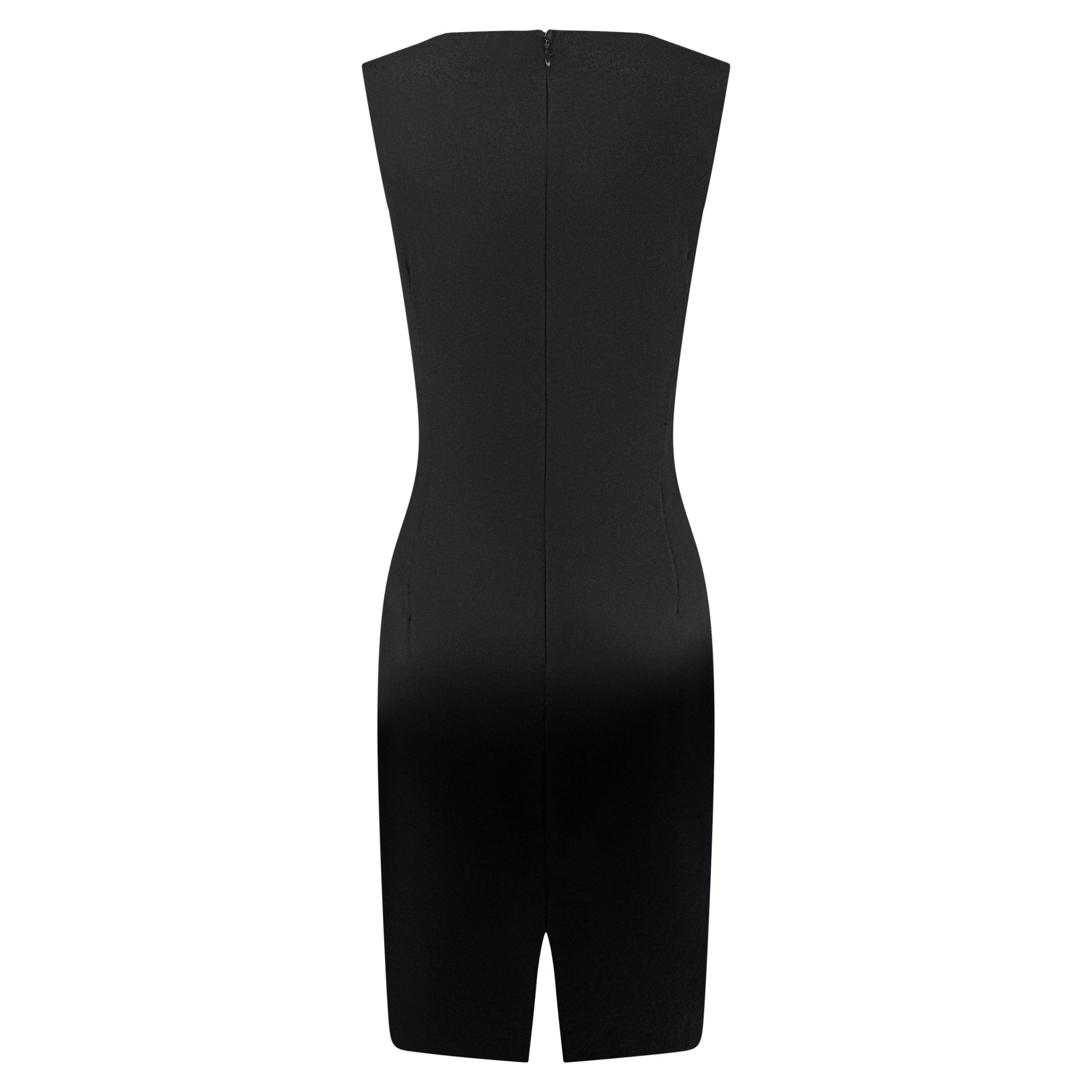 S/S 1995 Calvin Klein Kate Moss Runway Black Silk Satin Sleeveless Cocktail Dress - RealList