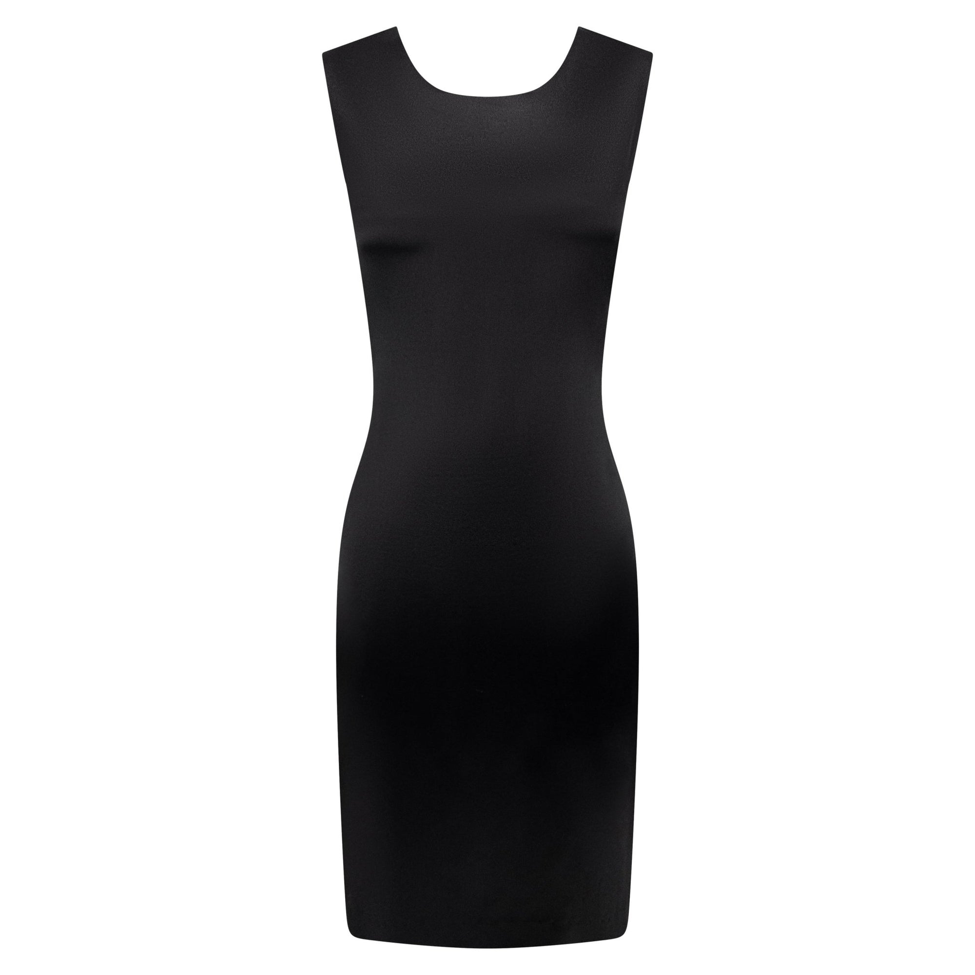 S/S 1995 Calvin Klein Kate Moss Runway Black Silk Satin Sleeveless Cocktail Dress - RealList