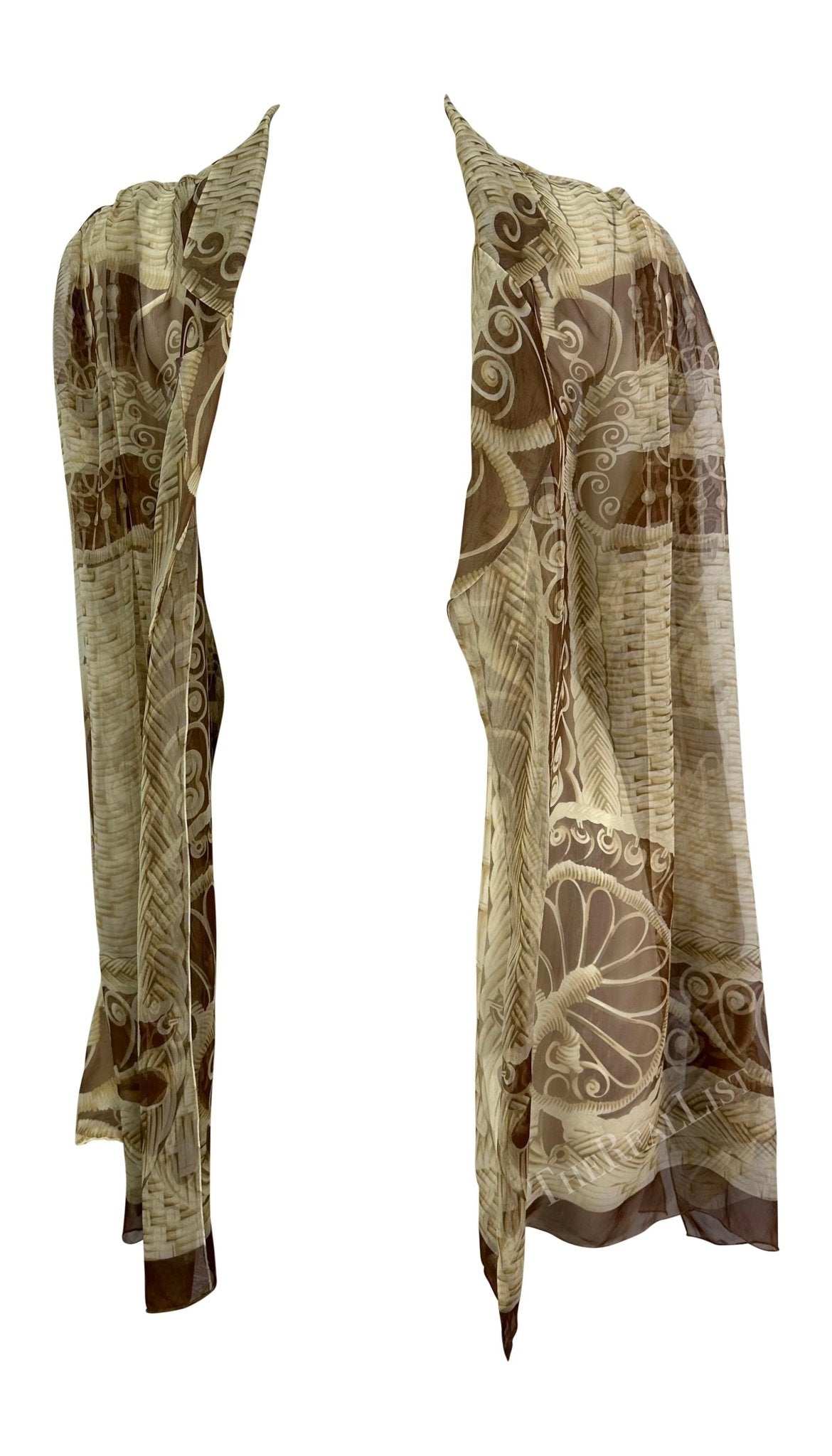 S/S 1995 Christian Dior by Gianfranco Ferré Runway Tan Sheer CD Logo Blouse - RealList