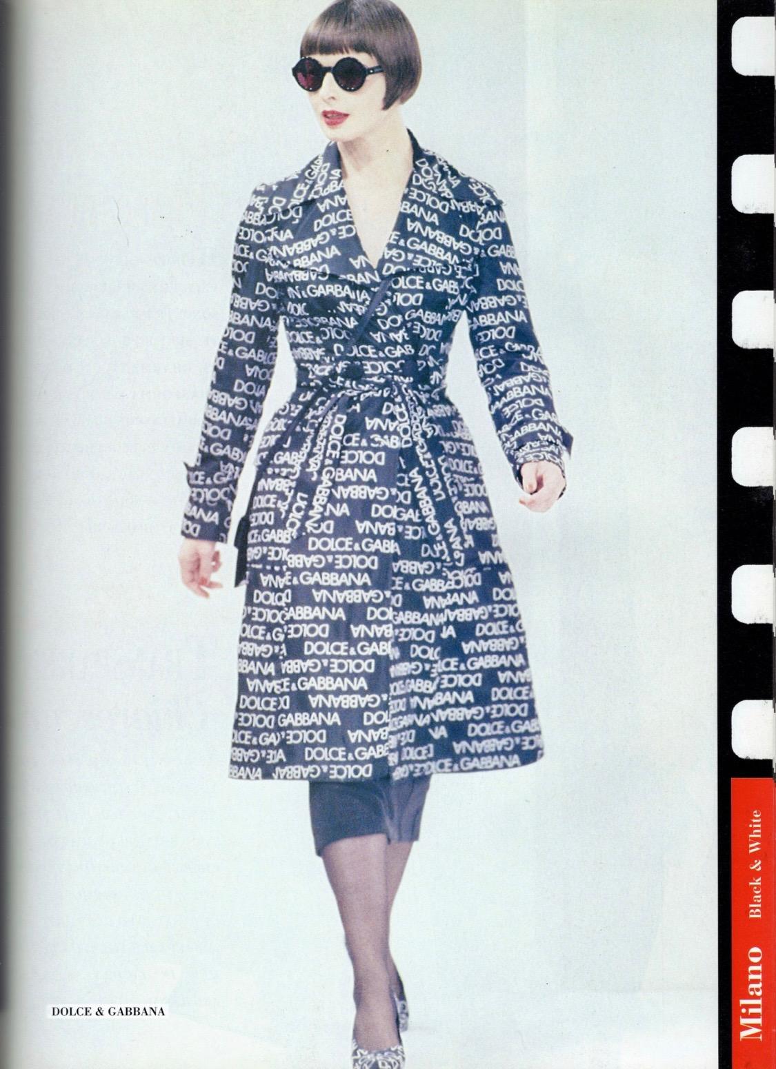 S/S 1995 Dolce & Gabbana Men's Logo Print Intimo Black White Stretch T-Shirt - RealList