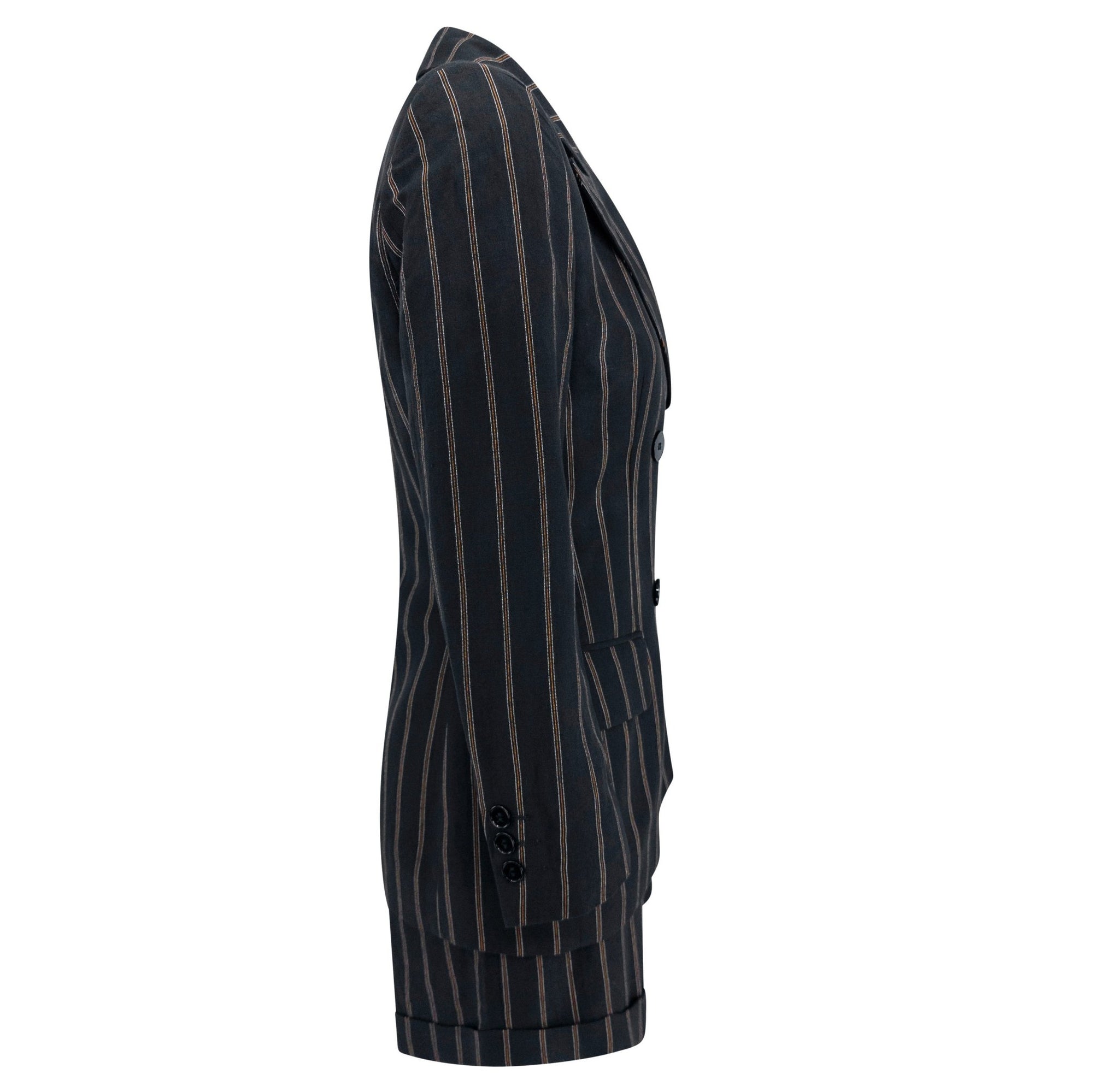 S/S 1995 Dolce & Gabbana Runway Black Pinstripe Short Shorts Suit Set - RealList