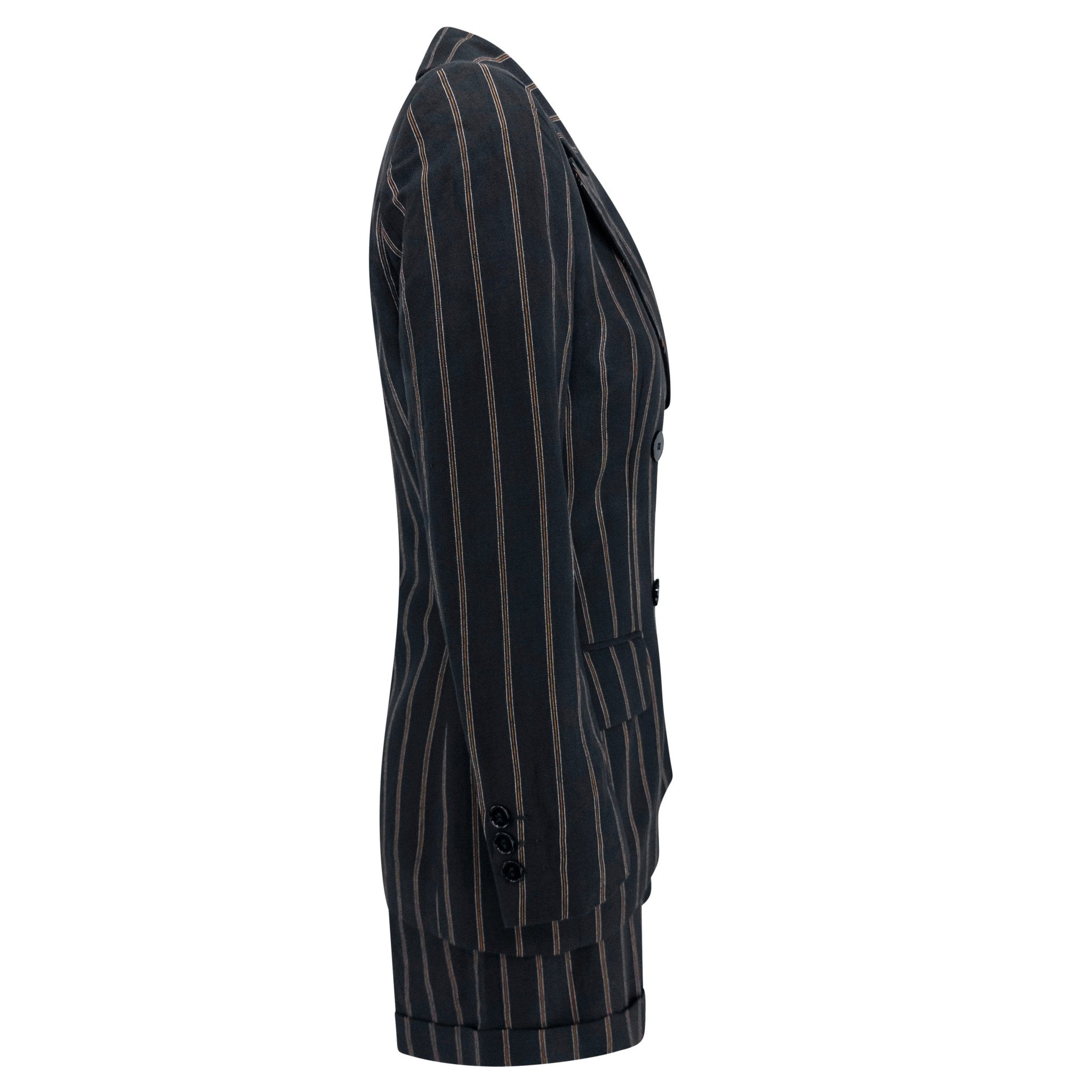 S/S 1995 Dolce & Gabbana Runway Black Pinstripe Short Shorts Suit Set - RealList