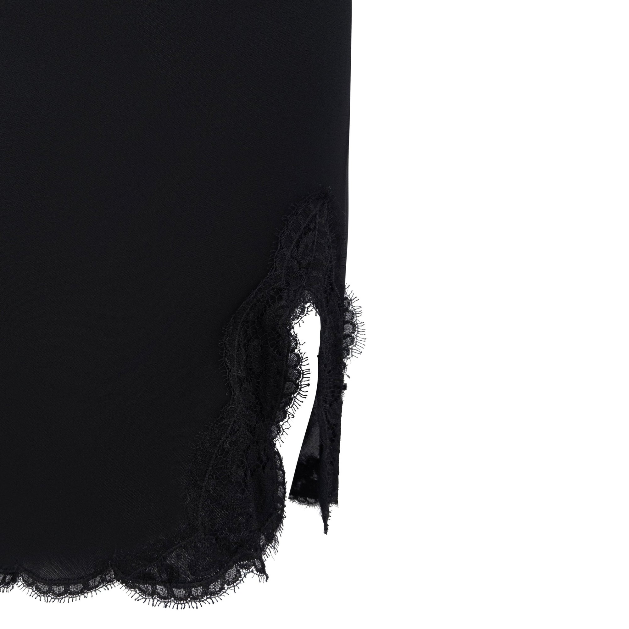 S/S 1995 Donna Karan Runway Black Stretch Lace Trim Skirt - RealList