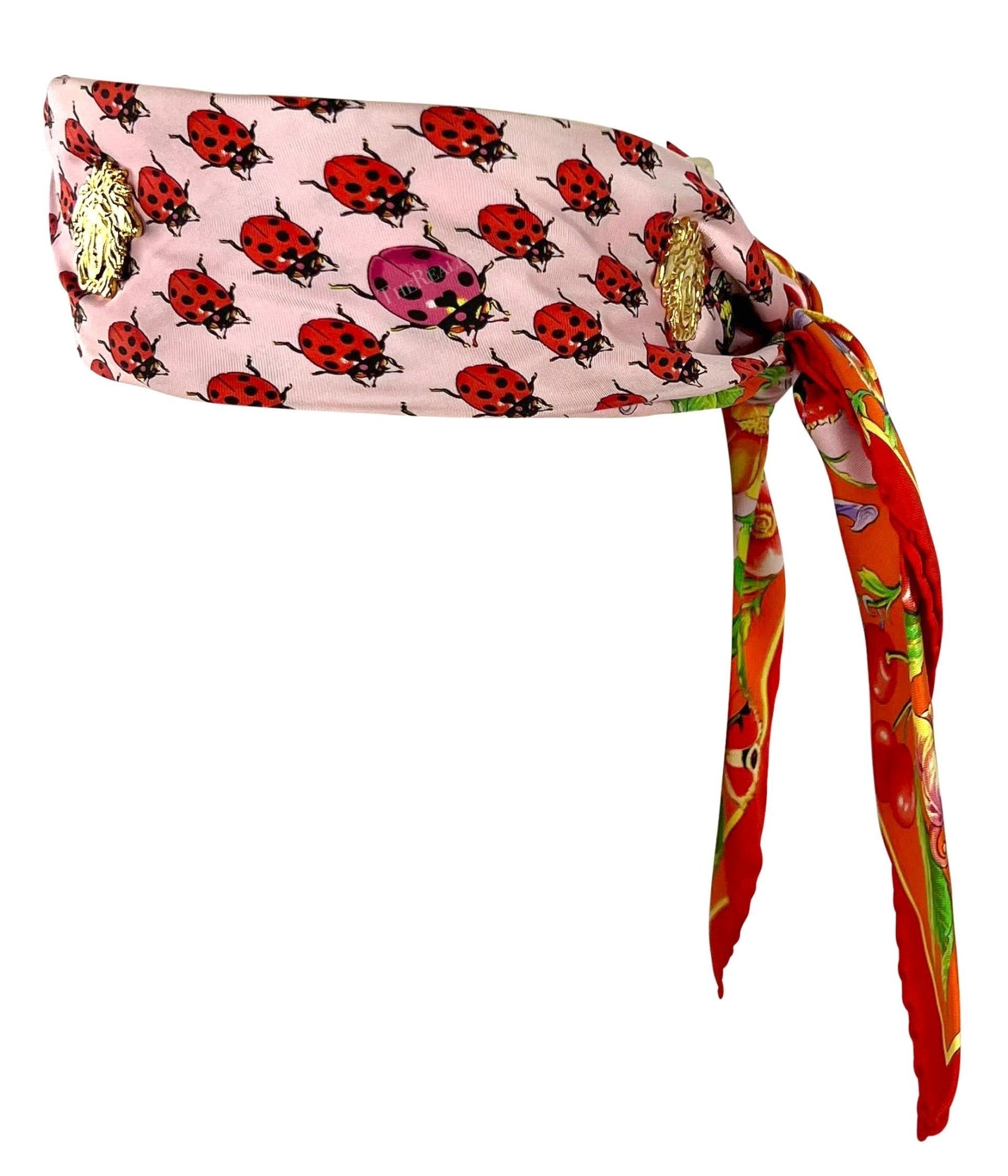 S/S 1995 Gianni Versace Medusa Silk Scarf Lady Bug Belt - RealList
