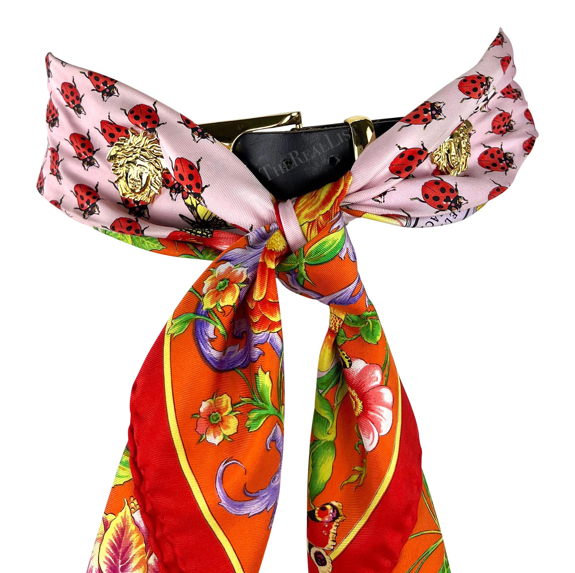S/S 1995 Gianni Versace Medusa Silk Scarf Lady Bug Belt - RealList