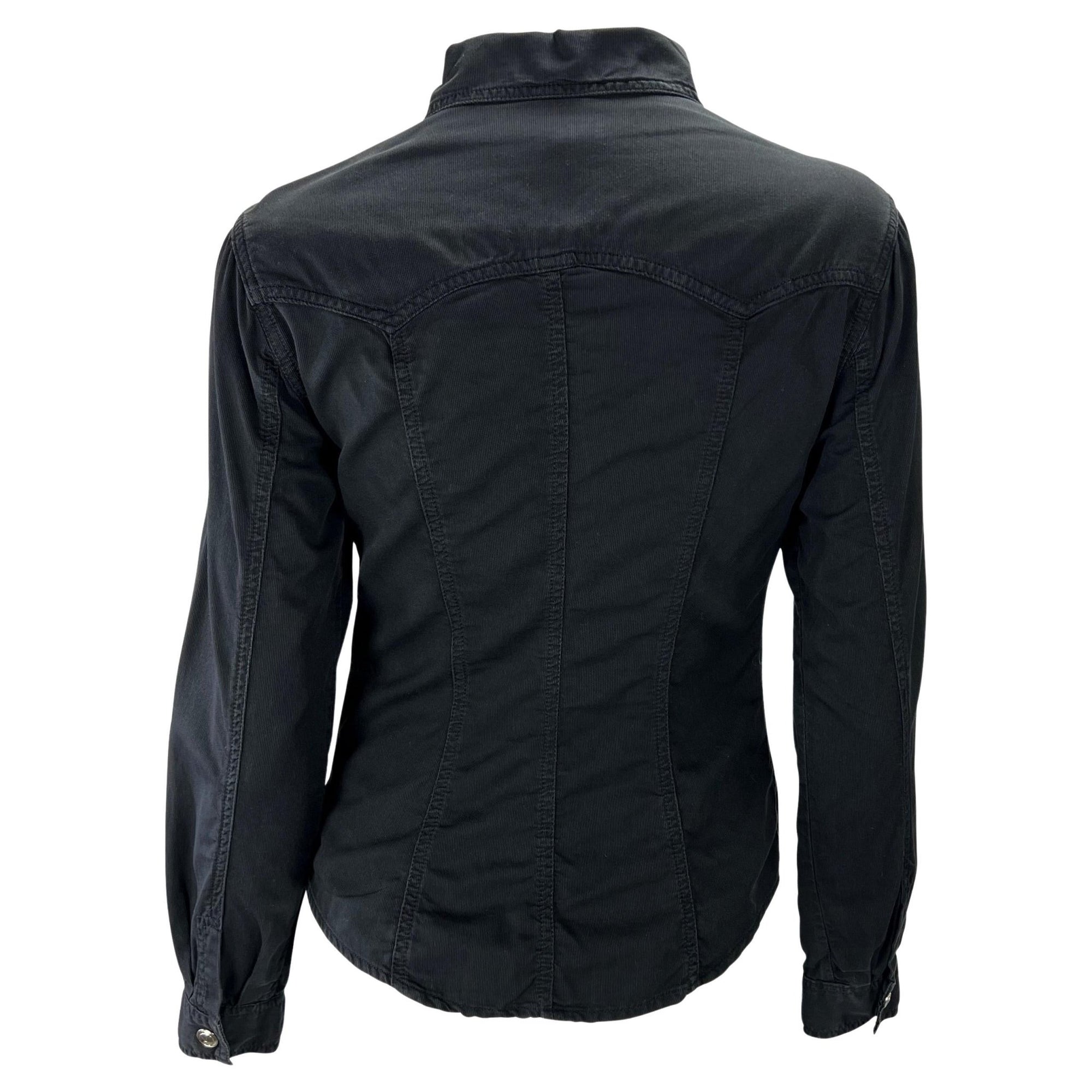 S/S 1995 Gucci by Tom Ford GG Snap Black Cotton Twill Tapered Shirt - RealList