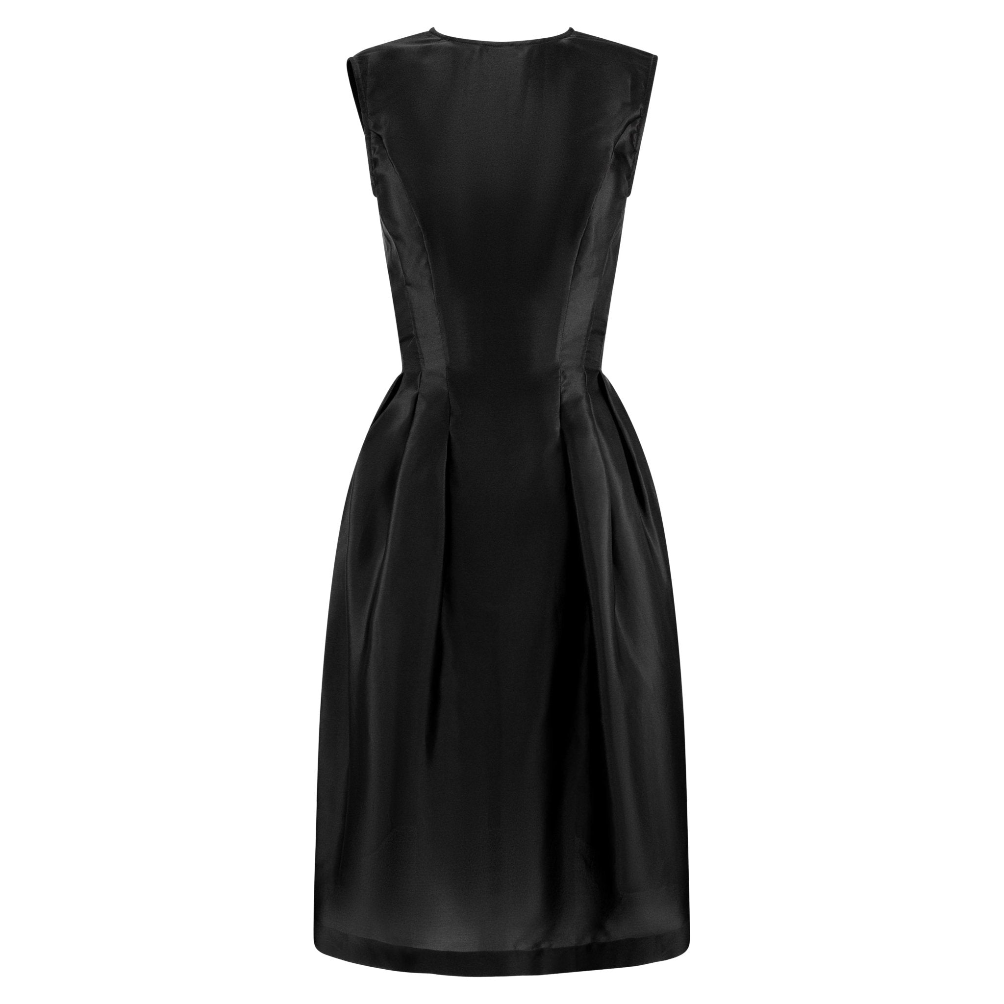 S/S 1995 Gucci by Tom Ford Runway Black Silk Gazar Flared Dress - RealList