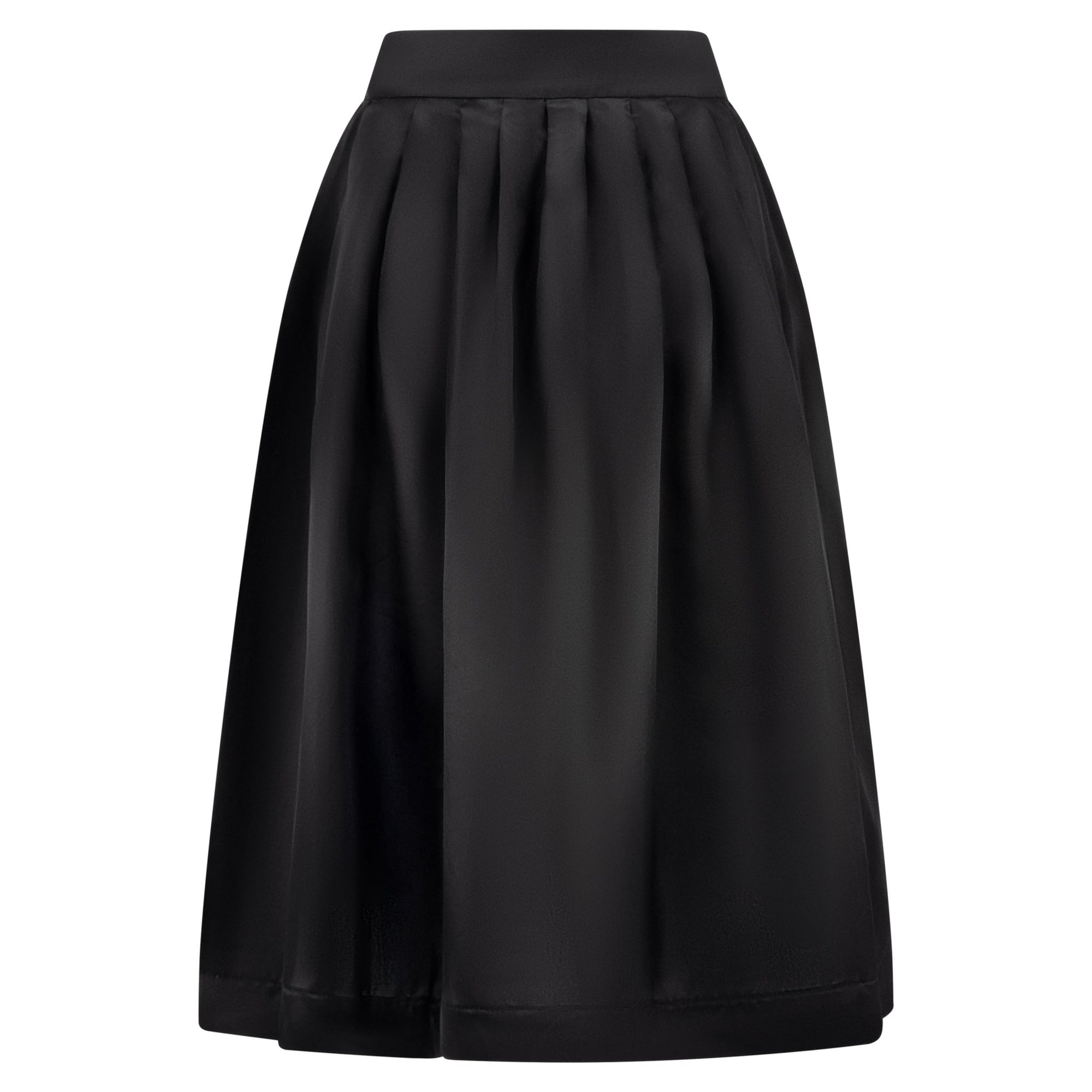 S/S 1995 Gucci by Tom Ford Runway Pleated Black Silk Taffeta Flared Skirt - RealList