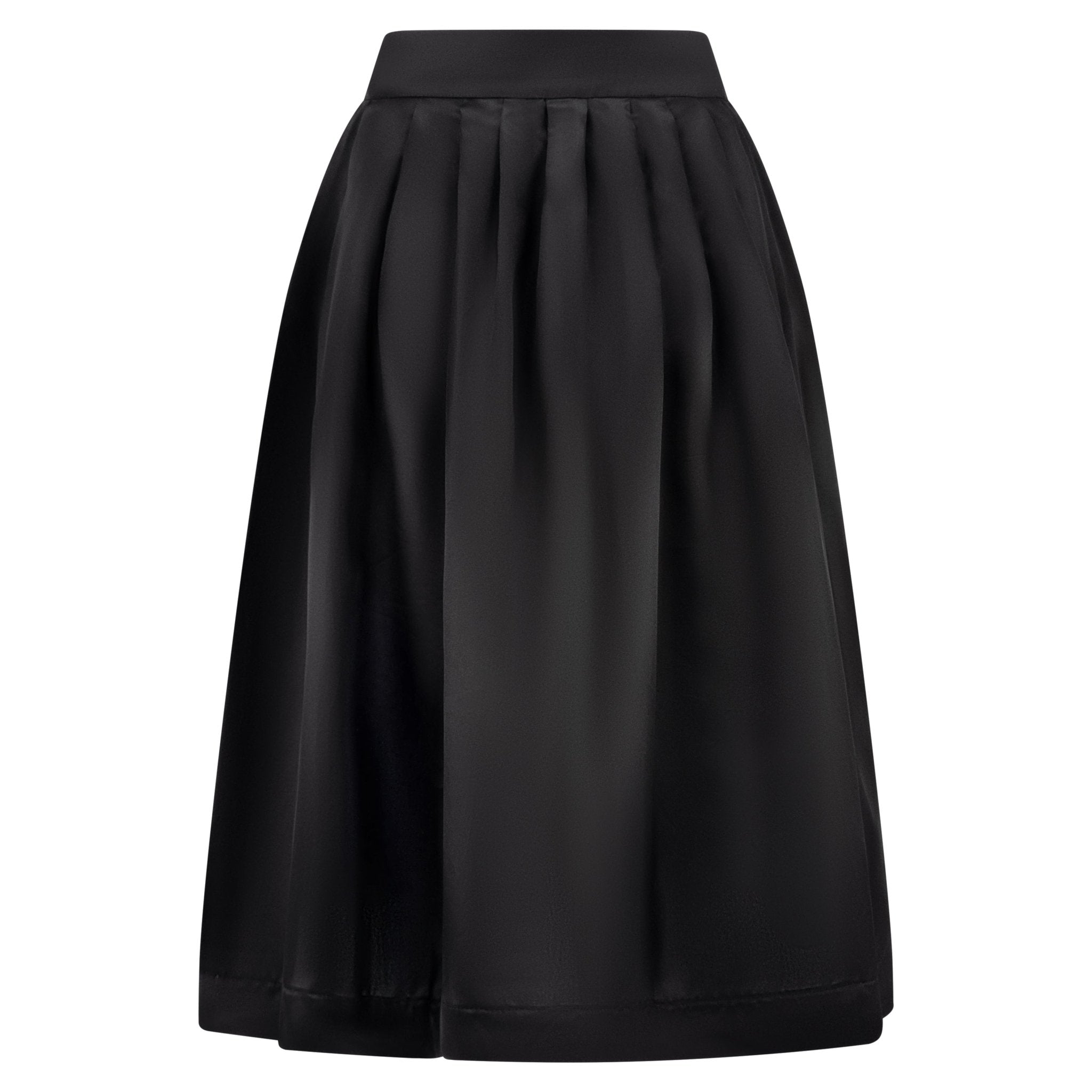 S/S 1995 Gucci by Tom Ford Runway Pleated Black Silk Taffeta Flared Skirt - RealList