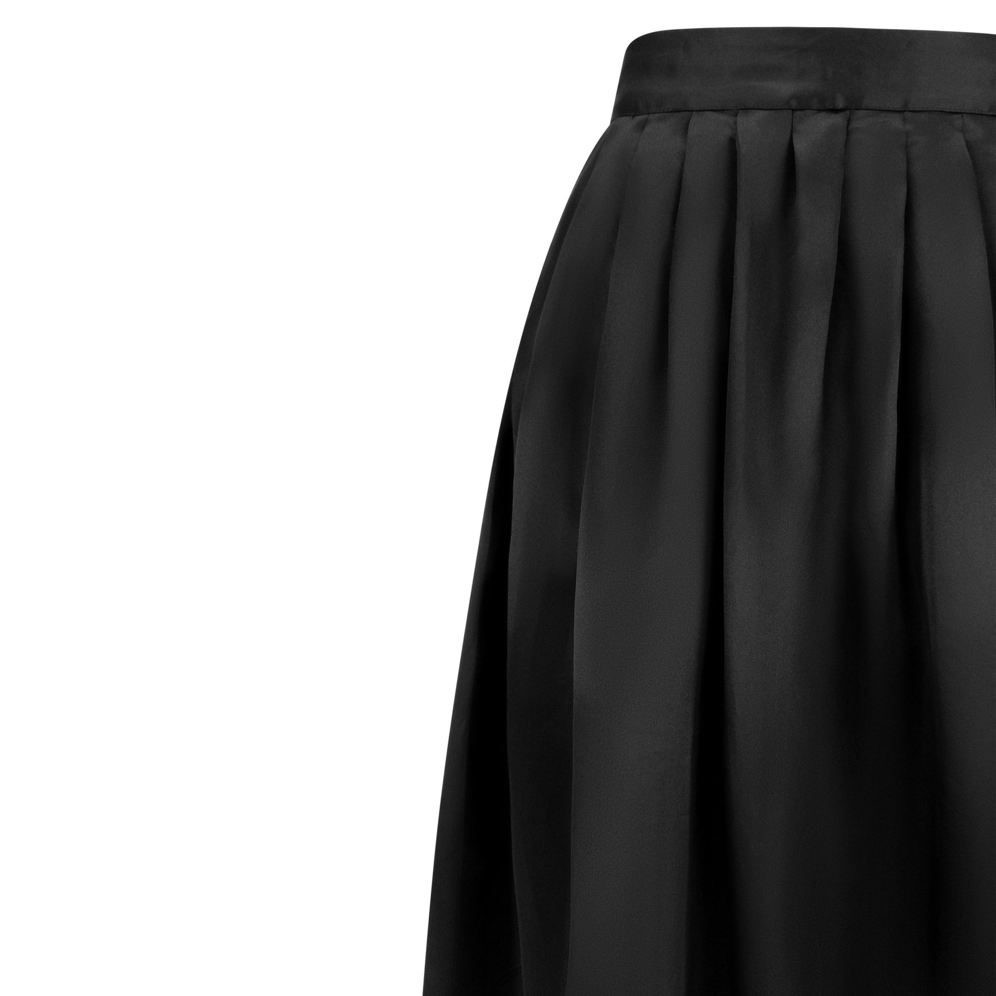 S/S 1995 Gucci by Tom Ford Runway Pleated Black Silk Taffeta Flared Skirt - RealList