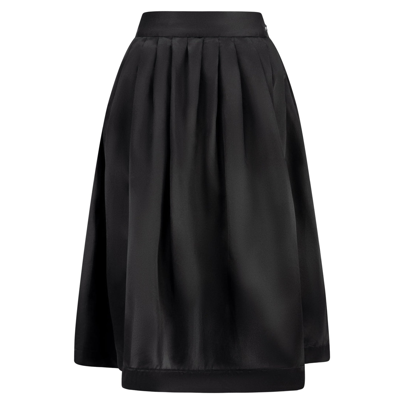 S/S 1995 Gucci by Tom Ford Runway Pleated Black Silk Taffeta Flared Skirt - RealList