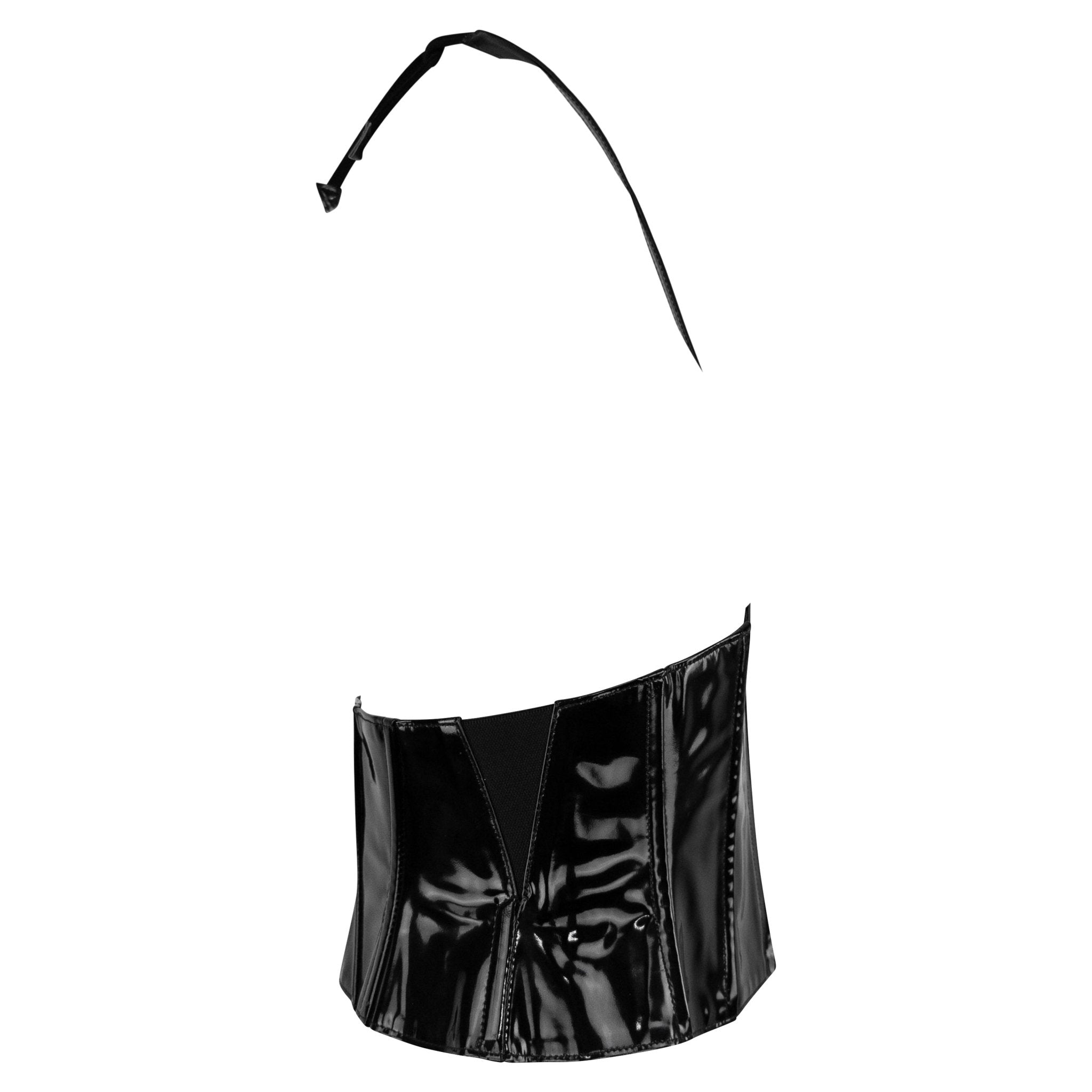 S/S 1995 Karl Lagerfeld Runway Black Patent Leather Corset Halter Waist Belt - RealList