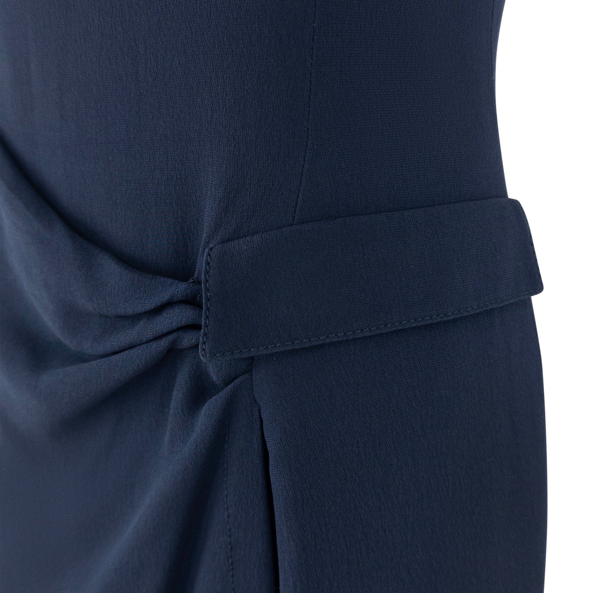 S/S 1995 Valentino Garavani Runway Navy Asymmetric Sleeveless Midi Dress - RealList