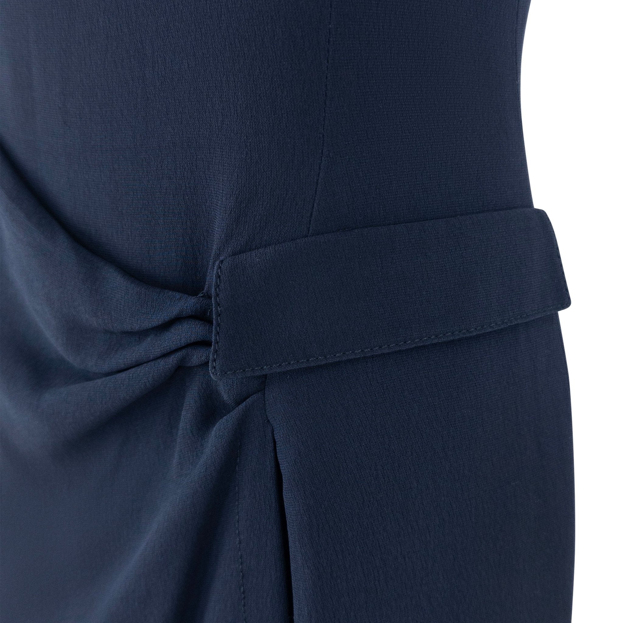 S/S 1995 Valentino Garavani Runway Navy Asymmetric Sleeveless Midi Dress - RealList