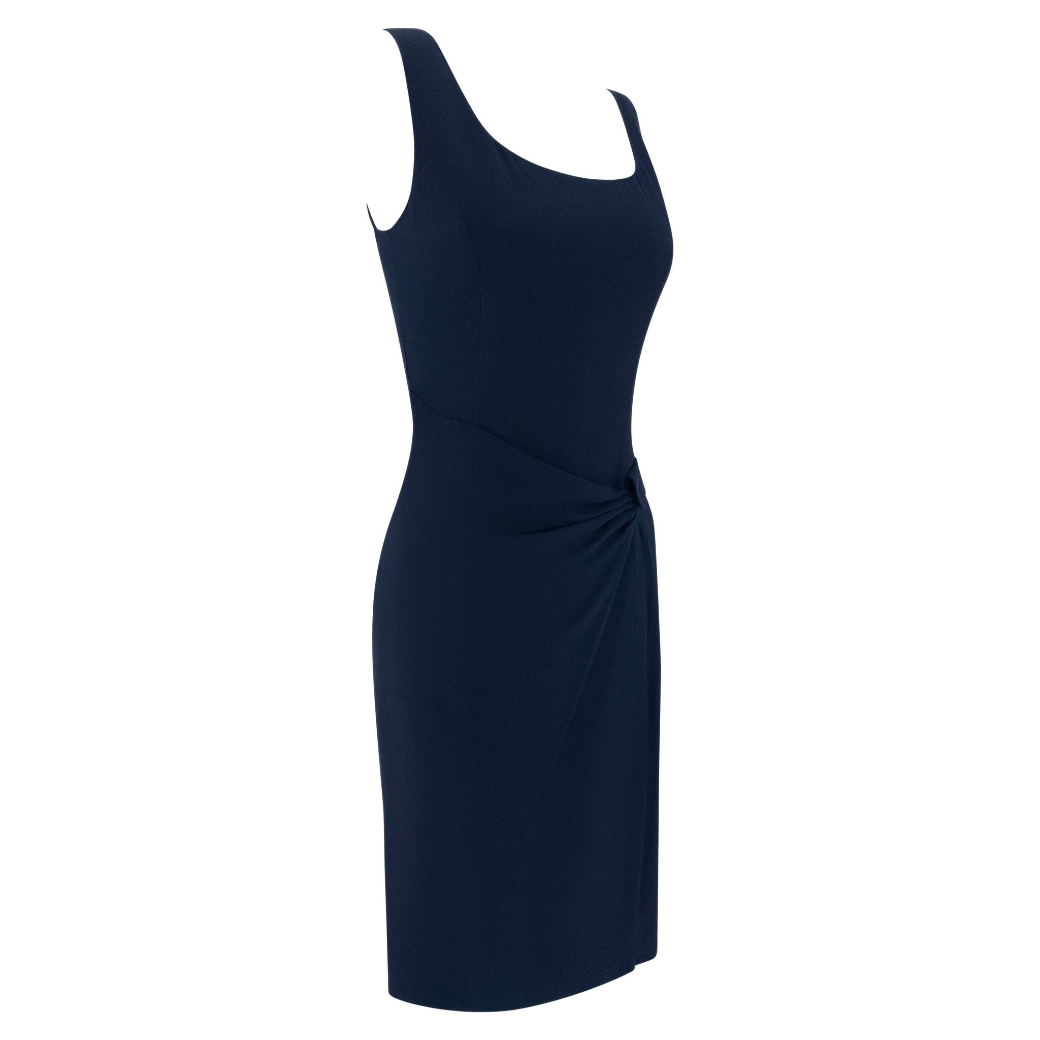 S/S 1995 Valentino Garavani Runway Navy Asymmetric Sleeveless Midi Dress - RealList