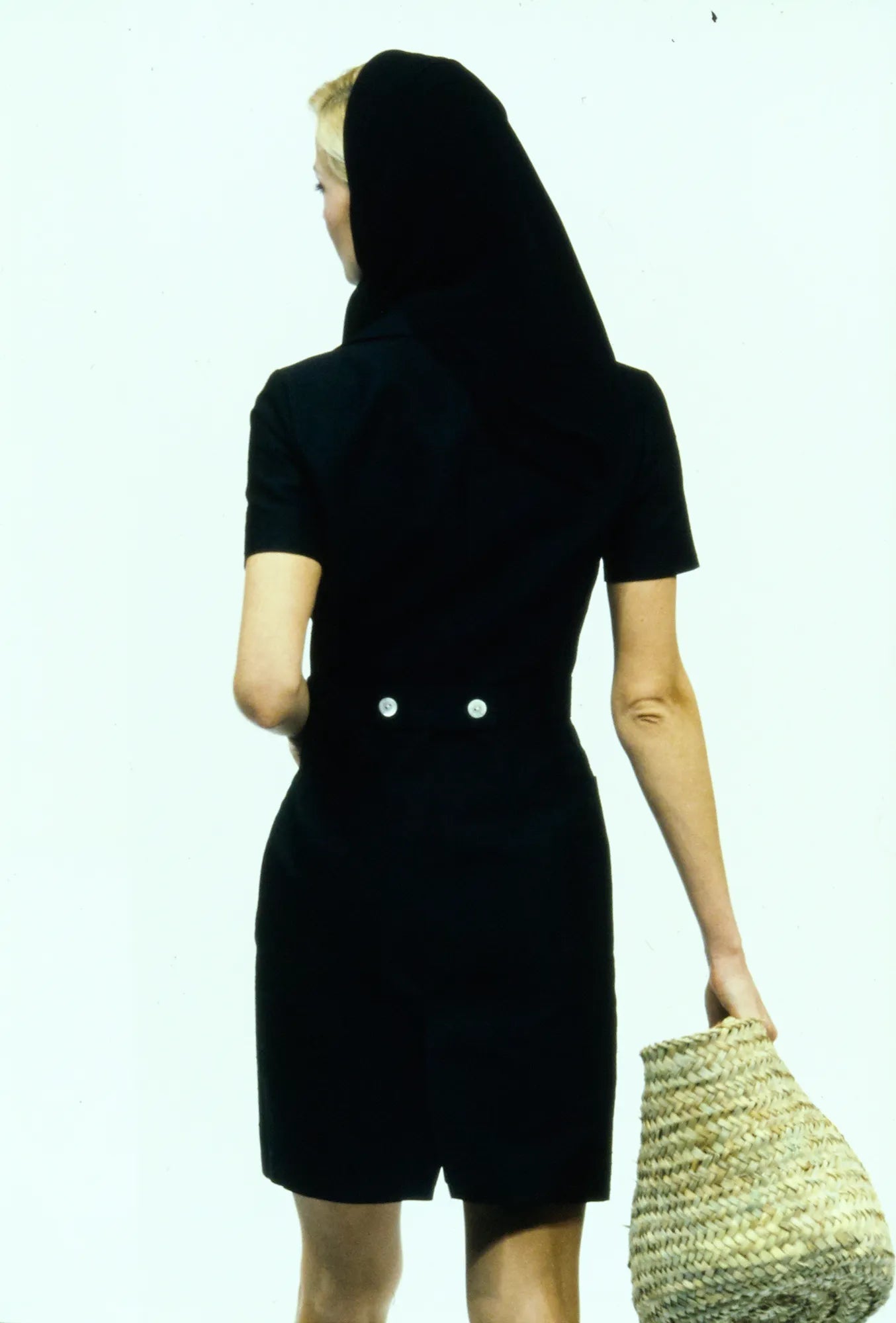 S/S 1996 Dolce & Gabbana Brown Silk Taffeta Collared Pocket Mini Dress - RealList