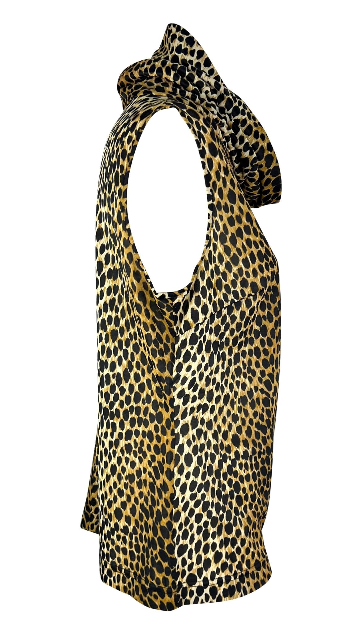 S/S 1996 Dolce & Gabbana Cheetah Print Stretch Mock Neck Sleeveless Top - RealList