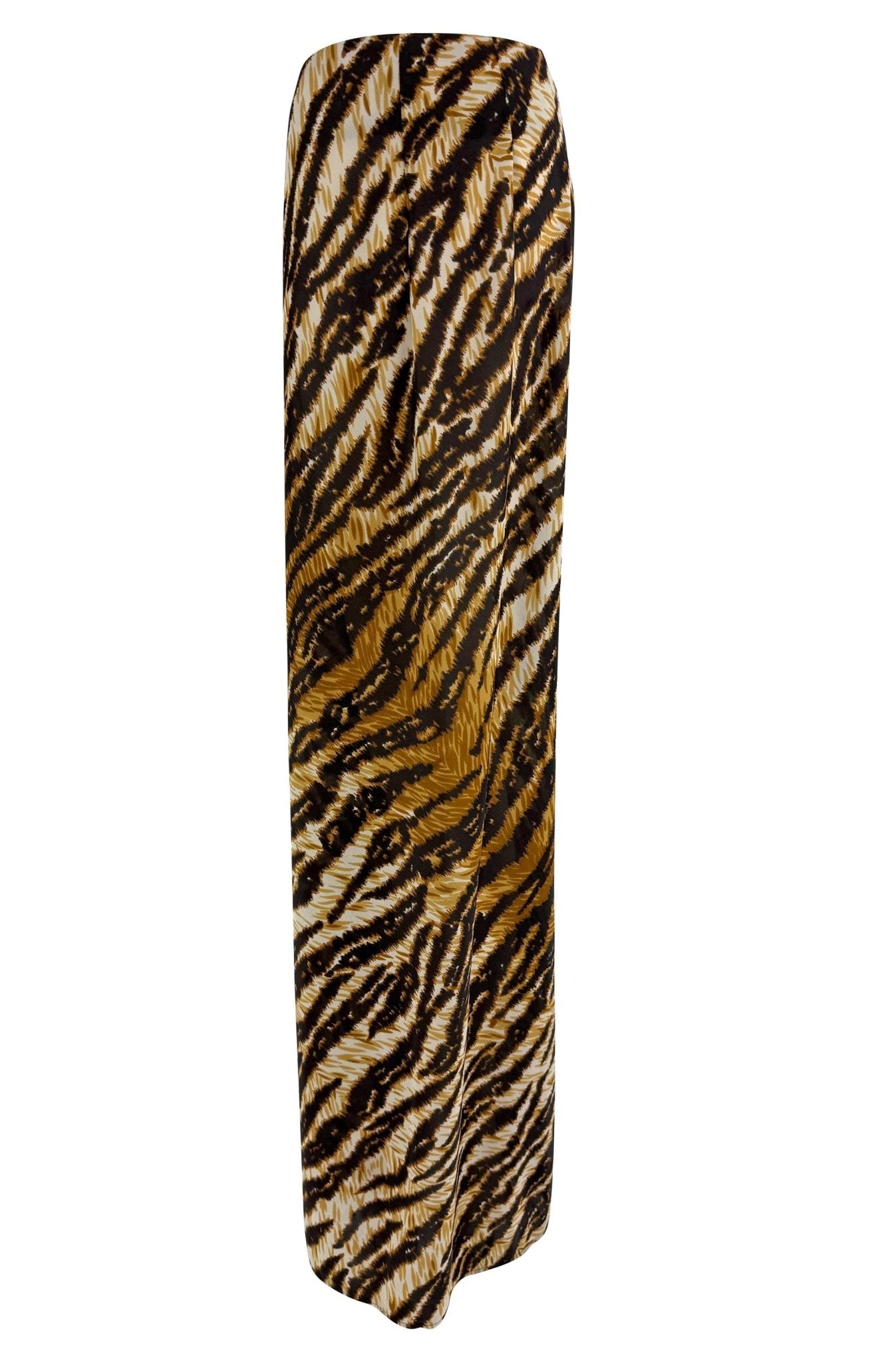 S/S 1996 Dolce & Gabbana Runway Sheer Tiger Print Oversized Wide Leg Pants - RealList