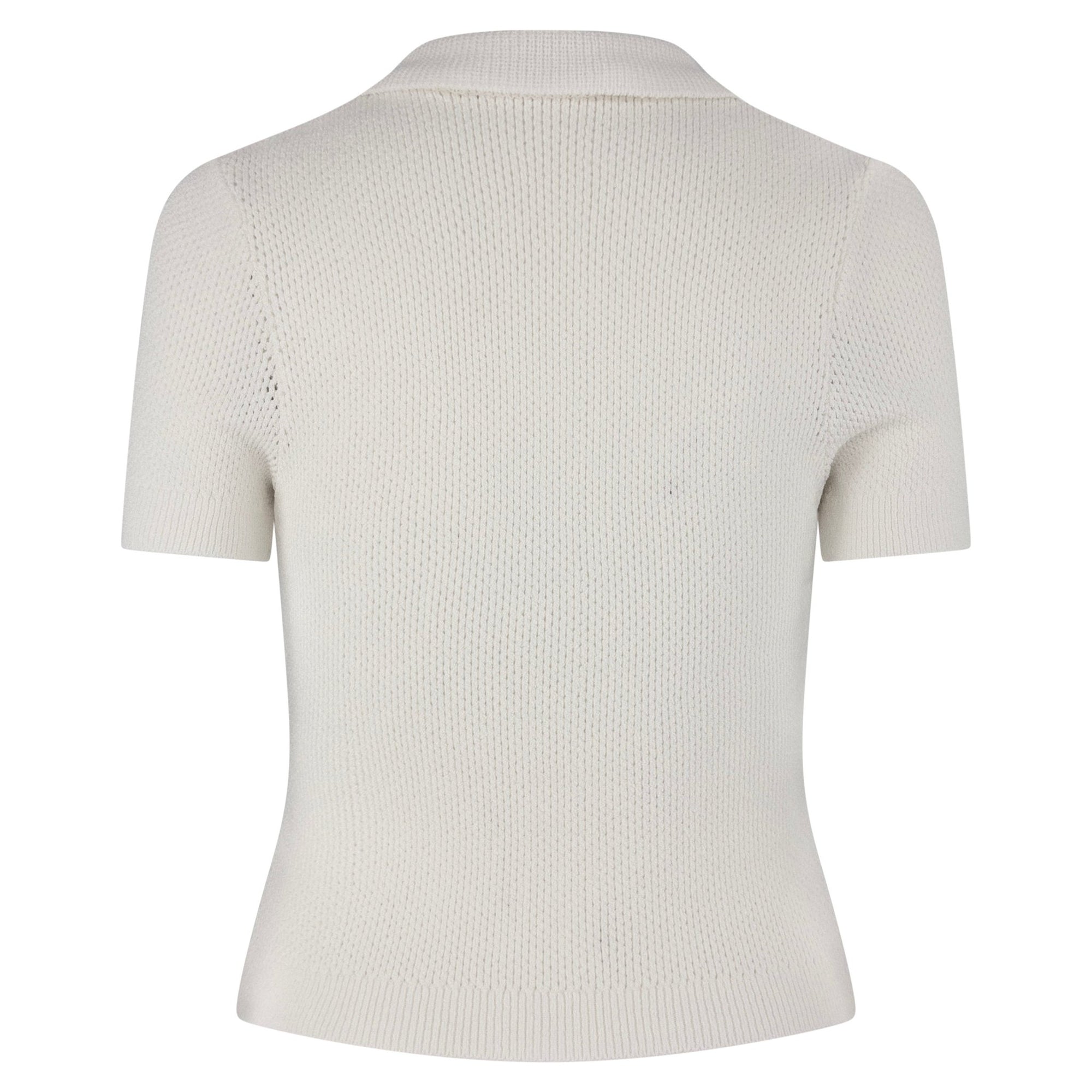 S/S 1996 Dolce & Gabbana White Sheer Knit Button Up Short Sleeve Polo Top - RealList