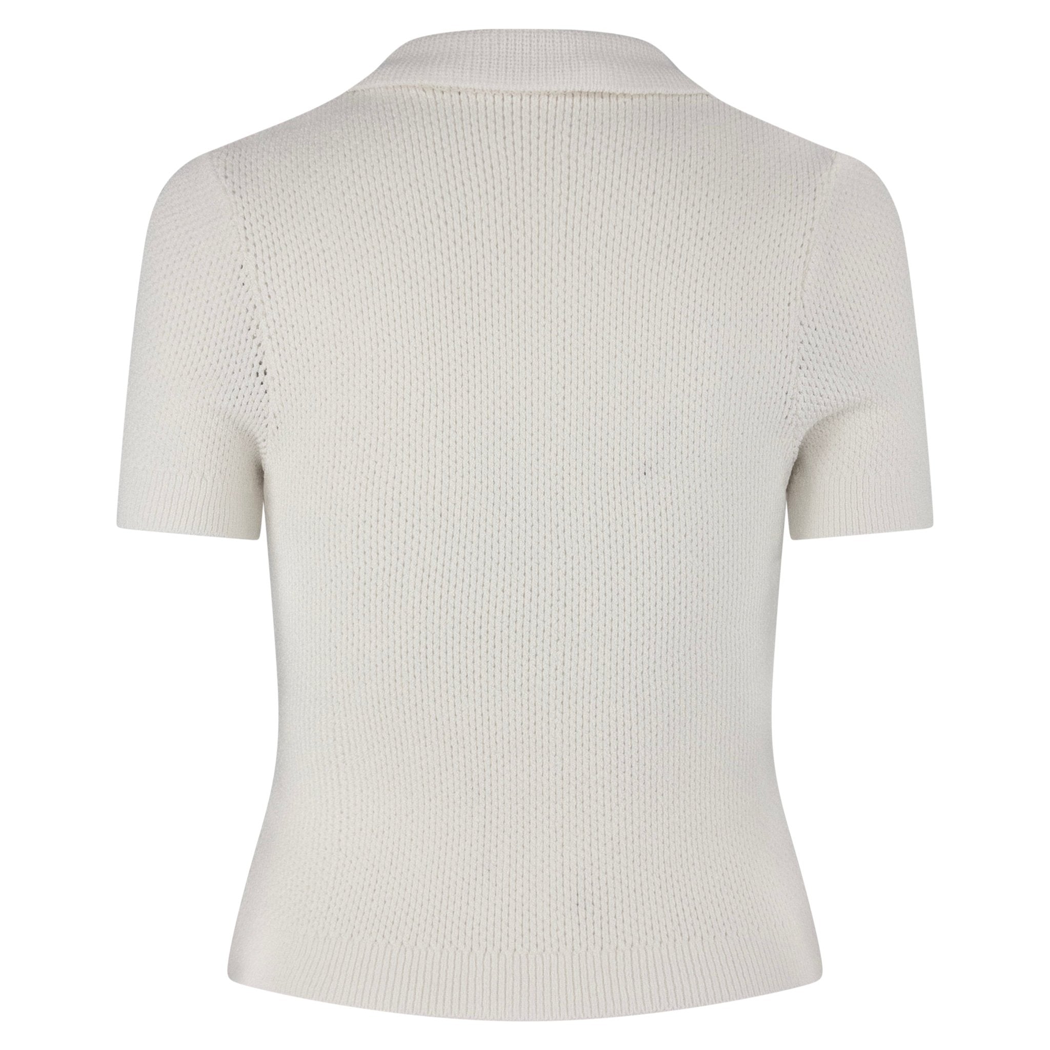 S/S 1996 Dolce & Gabbana White Sheer Knit Button Up Short Sleeve Polo Top - RealList