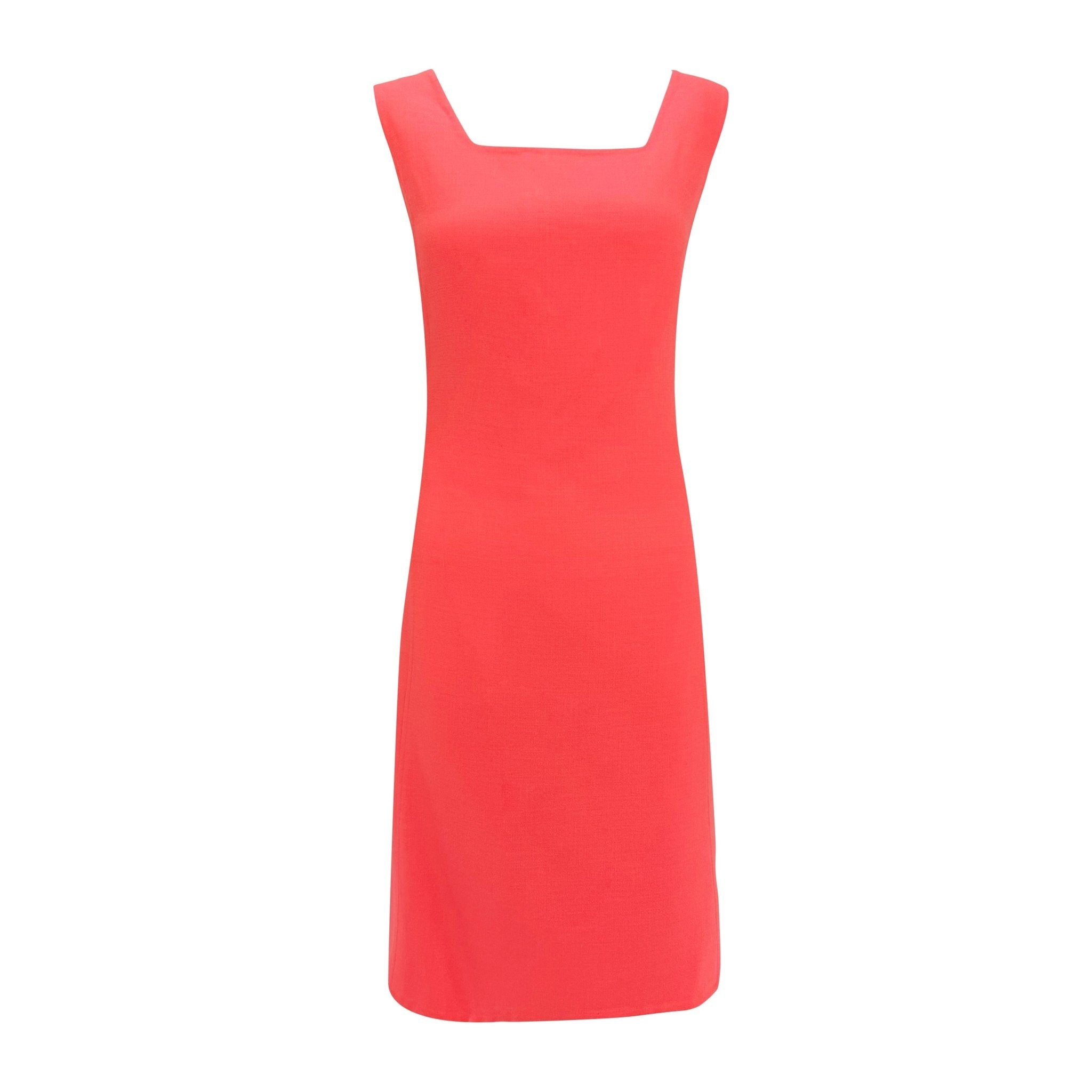 S/S 1996 Donna Karan Runway Bright Pink Stretch Wool Overcoat Dress Set - RealList