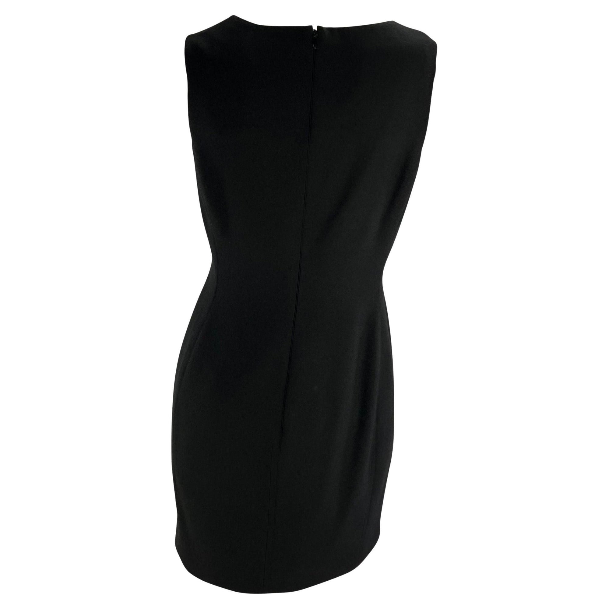 S/S 1996 Gianni Versace Couture Black Wool Medusa Button Dress Jacket Set - RealList