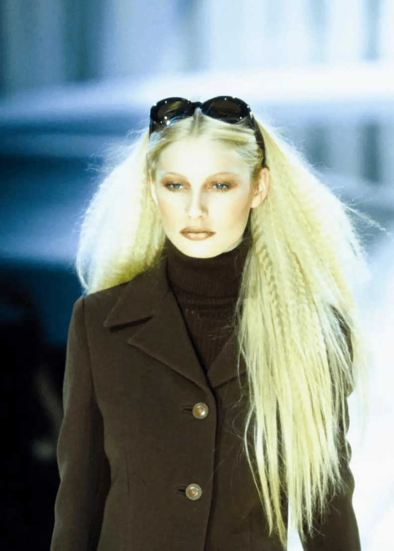 S/S 1996 Gianni Versace Light Blue Croc Embossed Leather Trim Sunglasses - RealList