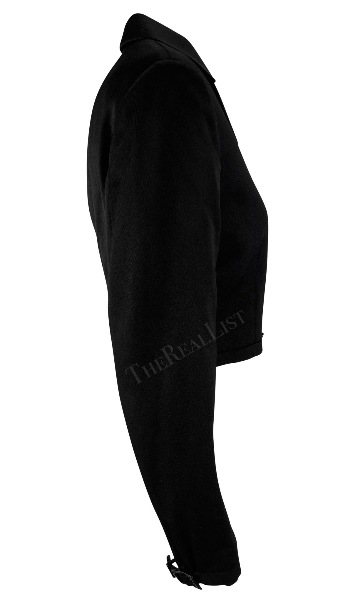 S/S 1996 Gianni Versace Runway Cropped Medusa Button Belted Blazer Jacket - RealList