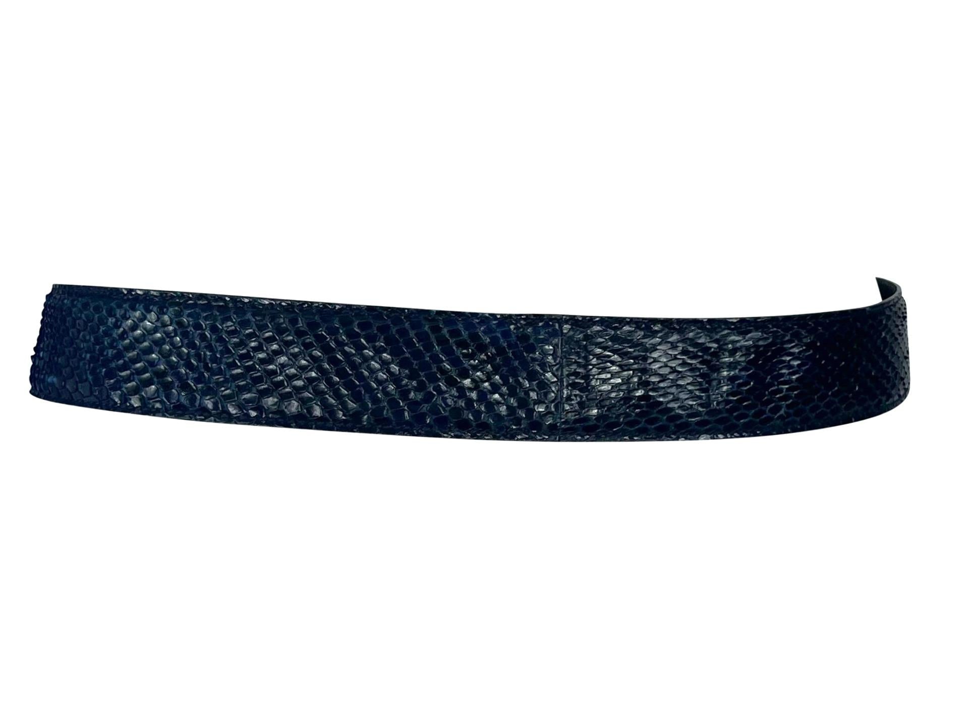 S/S 1996 Gucci by Tom Ford Ad Blue Genuine Python G Circle Buckle Belt - RealList