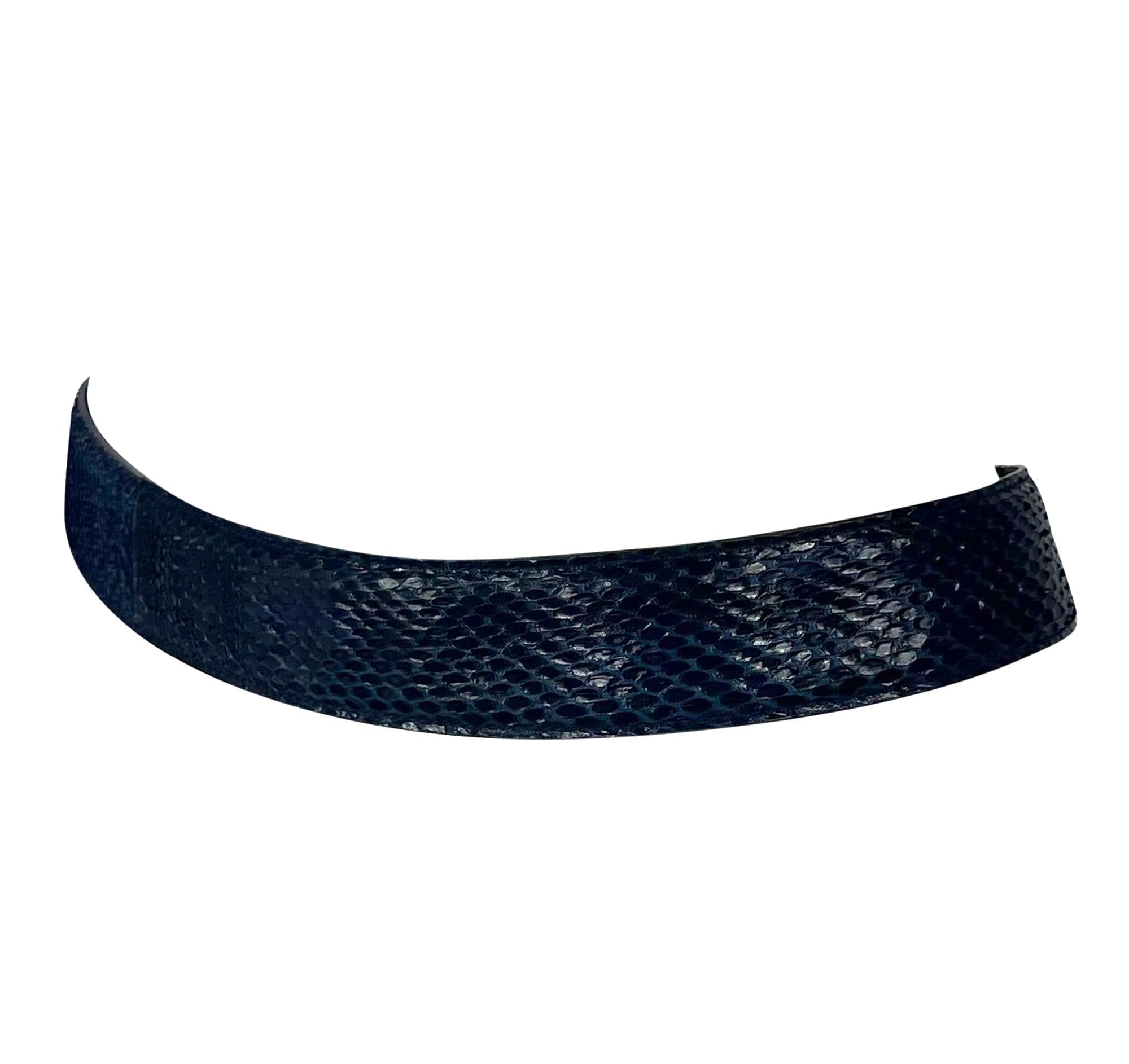 S/S 1996 Gucci by Tom Ford Ad Blue Genuine Python G Circle Buckle Belt - RealList