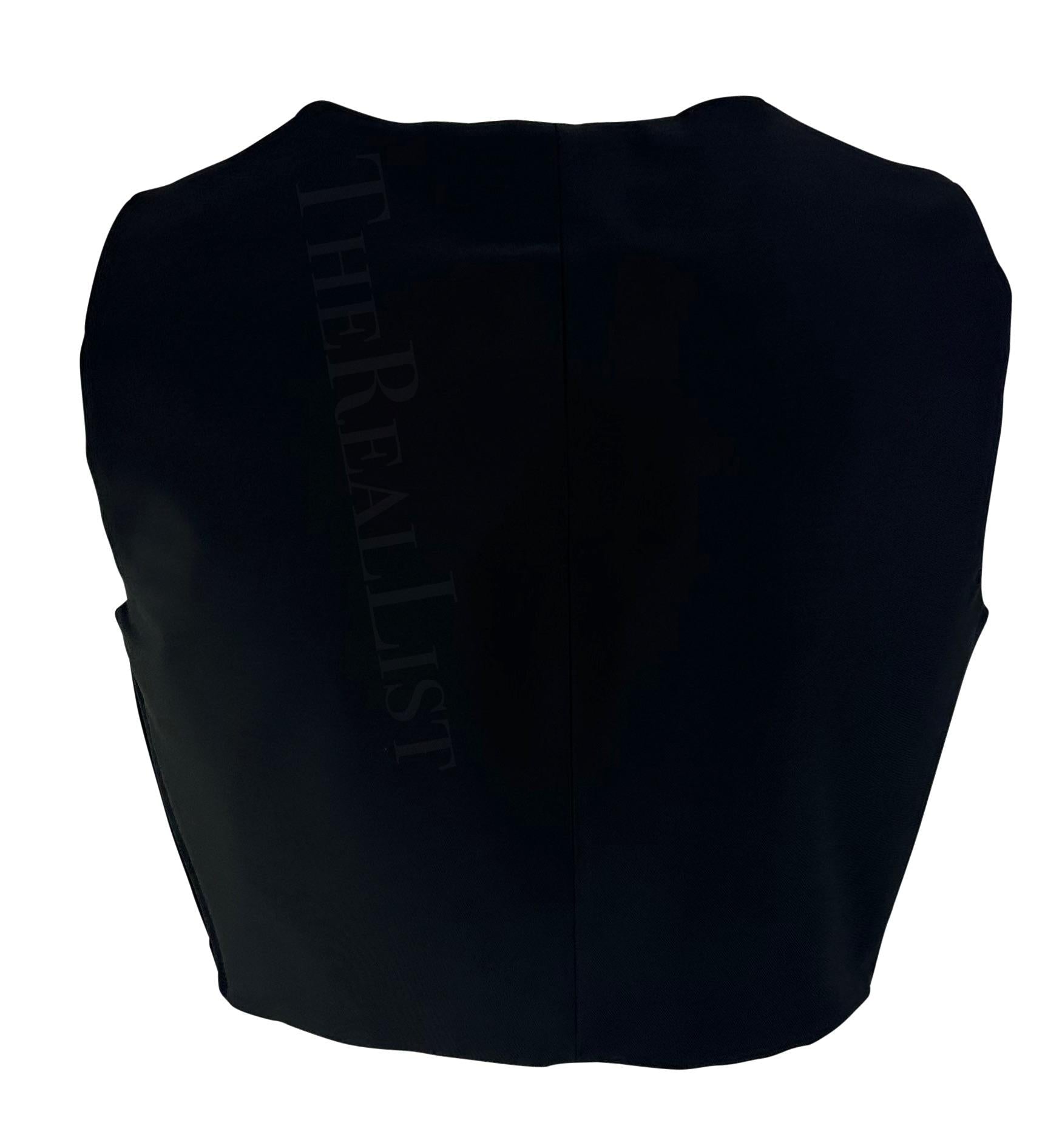 S/S 1996 Gucci by Tom Ford Black Silk Crop Top Two Front Pockets - RealList