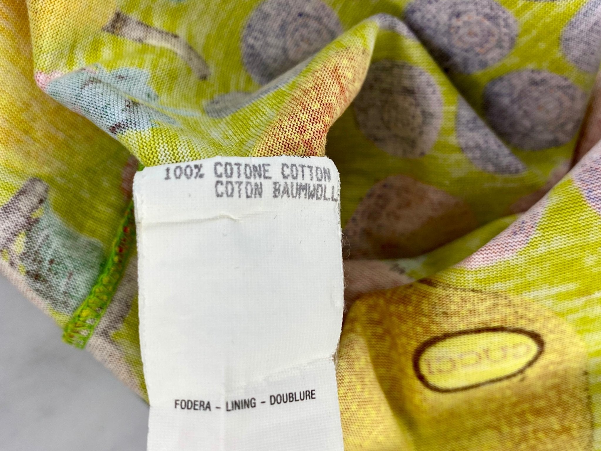 S/S 1996 Gucci by Tom Ford Fruit Print Botanic Green Cotton T-Shirt - RealList