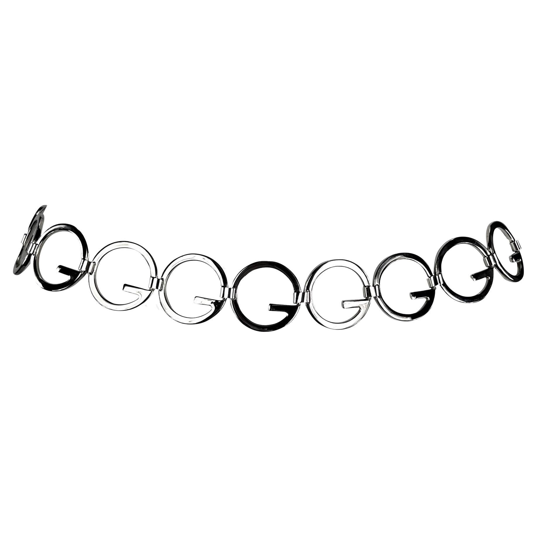 S/S 1996 Gucci by Tom Ford G Logo Chain Silver Metal Belt - RealList