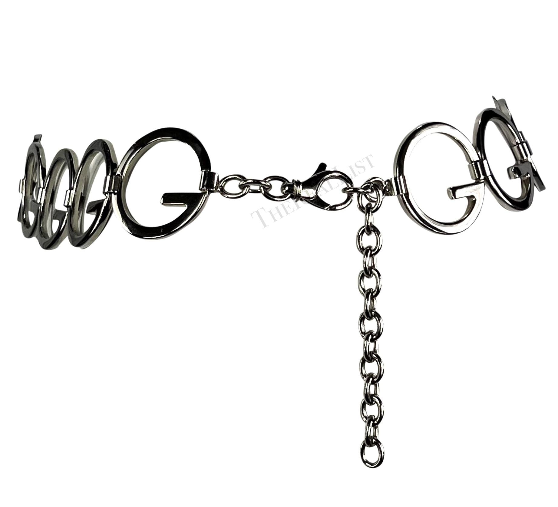S/S 1996 Gucci by Tom Ford G Logo Chain Silver Metal Belt - RealList